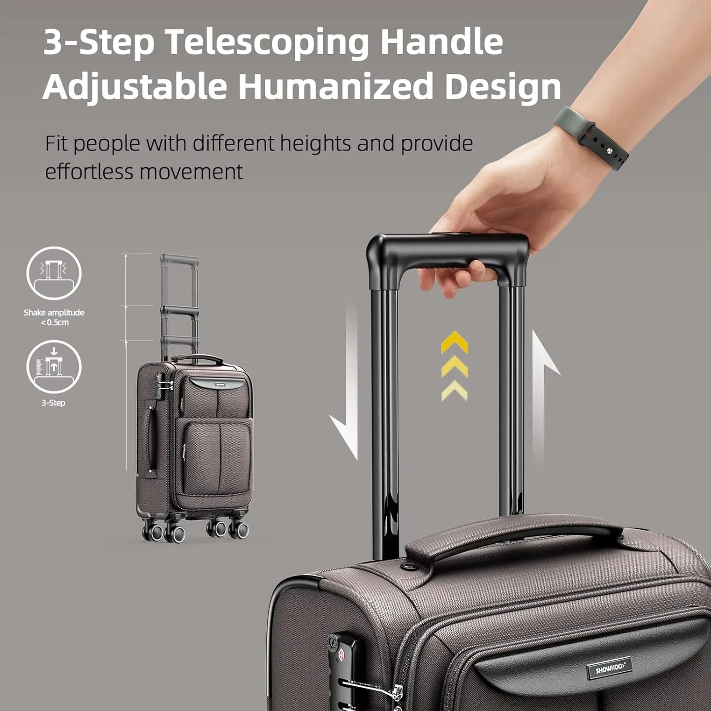 Luggage Sets 3 Piece Softside Expandable Lightweight Durable Suitcase Sets Double Spinner - Premium Luggage Travel Bags from eprolo - Just $228.99! Shop now at Handbags Specialist Headquarter