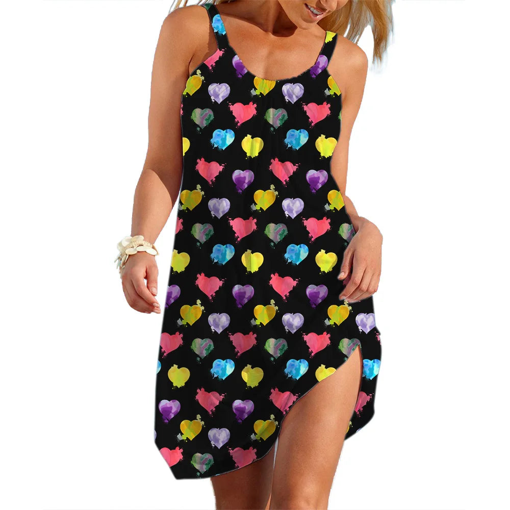 Women's Slip Dress Heart Shape Casual Beach Clothes Summer Woman Seaside Skirt Streetwear Lady Soft Dresses Sleevesless Tops - Premium from Shop1103877602 Store - Just $25.99! Shop now at Handbags Specialist Headquarter