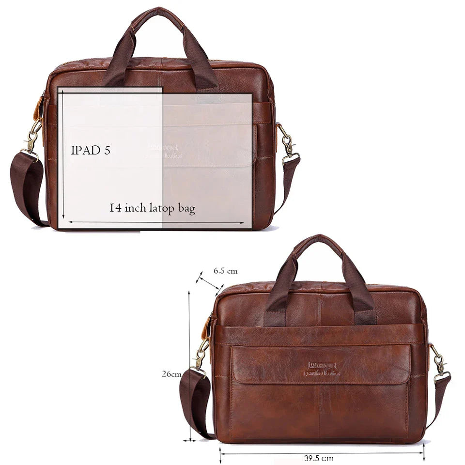 Men Genuine Leather Handbags Casual Leather Laptop Bags Male Business Travel Messenger Bags Men's Crossbody Shoulder Bag - Premium from LACHIOUR Store - Just $169.99! Shop now at Handbags Specialist Headquarter