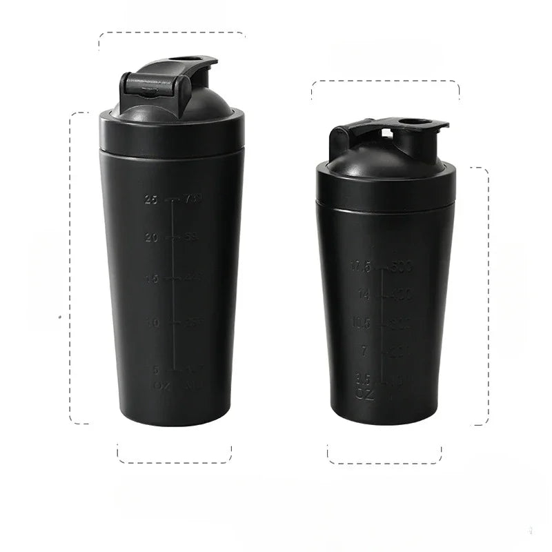 500ML/750ML Stainless Steel Protein Powder Shaker Bottle with Steel Ball and Scale Leak Proof Gym Fitness Sport Whey Shakes Cup - Premium Water Bottles from Stone's Store - Just $18.99! Shop now at Handbags Specialist Headquarter