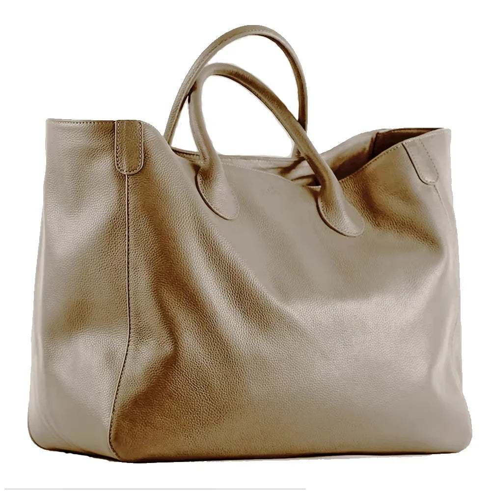 Oversized 41cm Big Women Tote Bag 100% Natural Leather Top Cow Hide Leather Handbag Luxury Lady Travel Bag Daily New - Premium Luggage Travel Bags from eprolo - Just $162.13! Shop now at Handbags Specialist Headquarter
