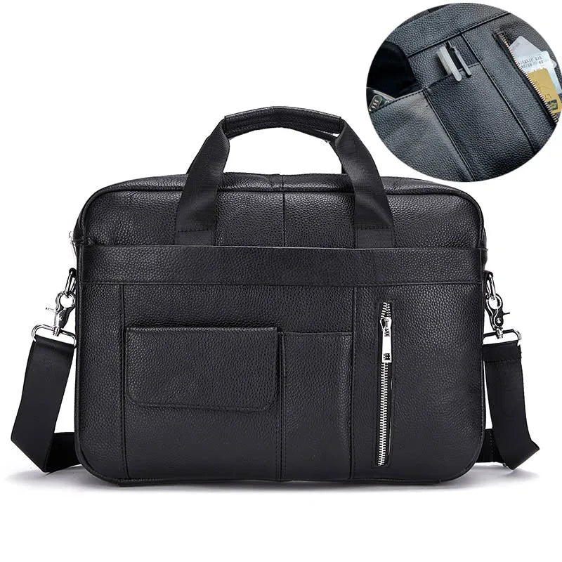 Men Genuine Leather Handbags Casual Leather Laptop Bags Male Business Travel Messenger Bags Men's Crossbody Shoulder Bag - Premium from LACHIOUR Store - Just $169.99! Shop now at Handbags Specialist Headquarter