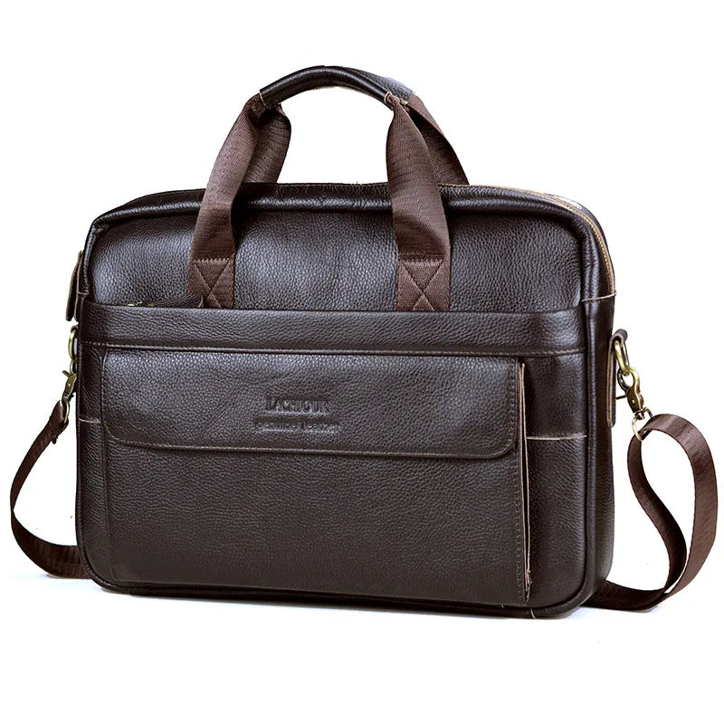Men Genuine Leather Handbags Casual Leather Laptop Bags Male Business Travel Messenger Bags Men's Crossbody Shoulder Bag - Premium from LACHIOUR Store - Just $169.99! Shop now at Handbags Specialist Headquarter