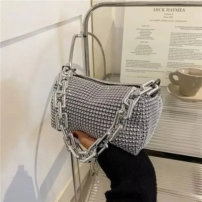Rhinestone Bucket Bag - Glittering Evening Accessory - Premium Crossbody Bags from Shop1103841340 Store - Just $19.49! Shop now at Handbags Specialist Headquarter