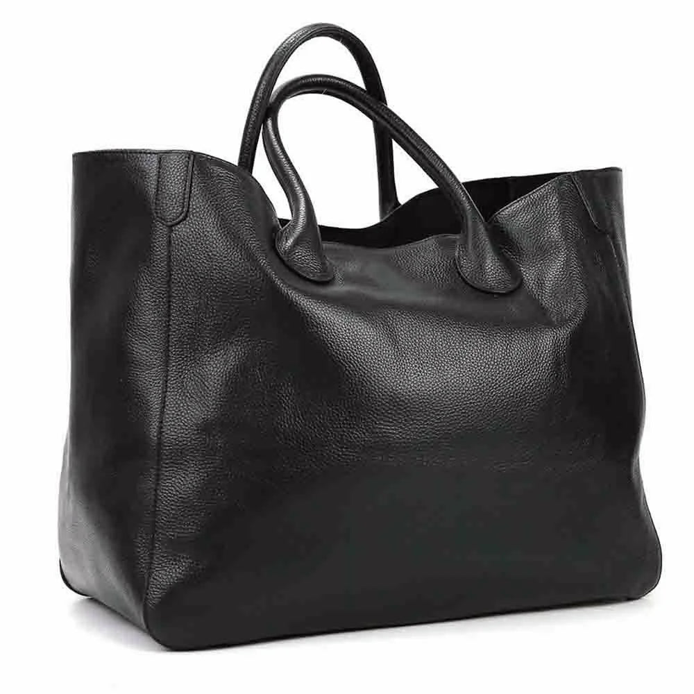 Oversized 41cm Big Women Tote Bag 100% Natural Leather Top Cow Hide Leather Handbag Luxury Lady Travel Bag Daily New - Premium Luggage Travel Bags from eprolo - Just $162.13! Shop now at Handbags Specialist Headquarter