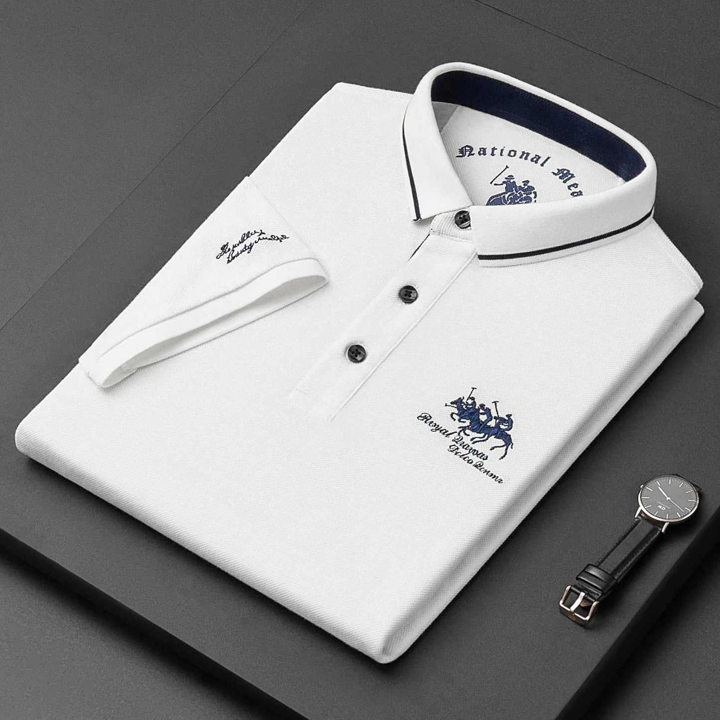 New Summer Korean Embroidered Polo Shirt Men's Luxury Top Casual Lapel Short Sleeve T-shirt Fashion Anti-wrinkle Men T Shirt - Premium Men's Polo shirt from Handbags Specialist Headquarter - Just $28.95! Shop now at Handbags Specialist Headquarter