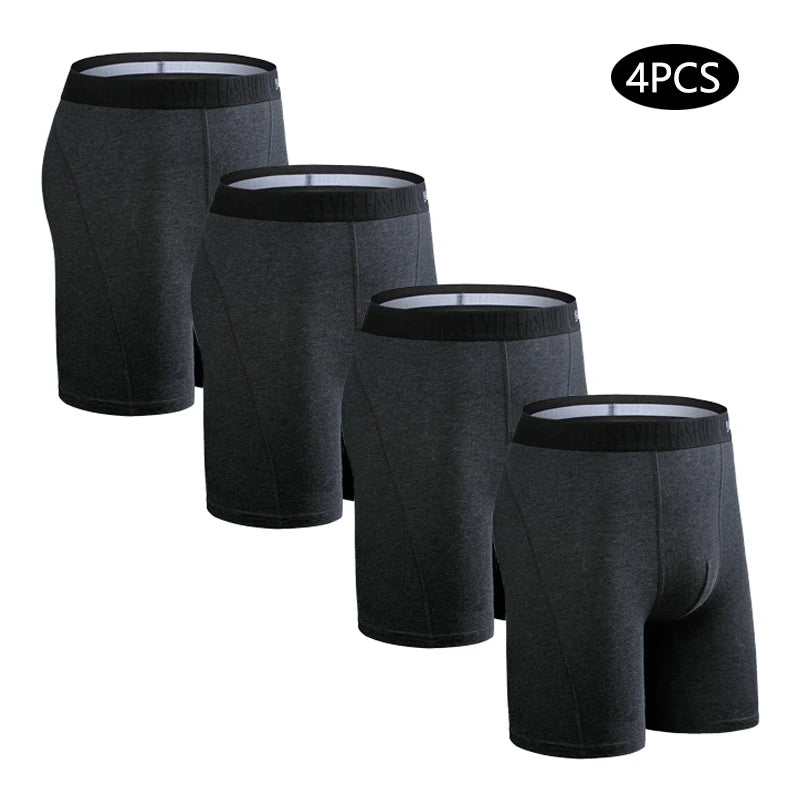 4pcs long boxers for men underwear plus size Men's panties sexy long leg underpants cotton Mens boxer shorts fashion male Trunk - Premium Men's underwear from eprolo - Just $46.95! Shop now at Handbags Specialist Headquarter