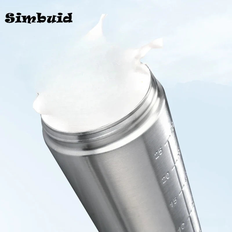 500ML/750ML Stainless Steel Protein Powder Shaker Bottle with Steel Ball and Scale Leak Proof Gym Fitness Sport Whey Shakes Cup - Premium Water Bottles from Stone's Store - Just $18.99! Shop now at Handbags Specialist Headquarter