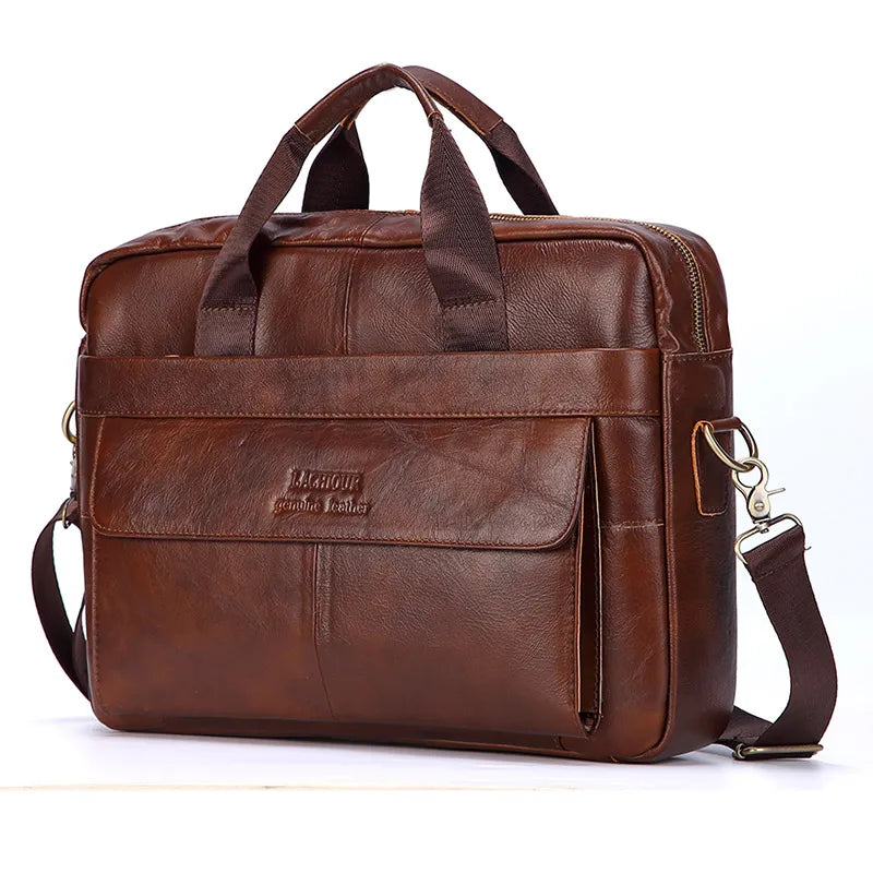 Men Genuine Leather Handbags Casual Leather Laptop Bags Male Business Travel Messenger Bags Men's Crossbody Shoulder Bag - Premium from LACHIOUR Store - Just $169.99! Shop now at Handbags Specialist Headquarter