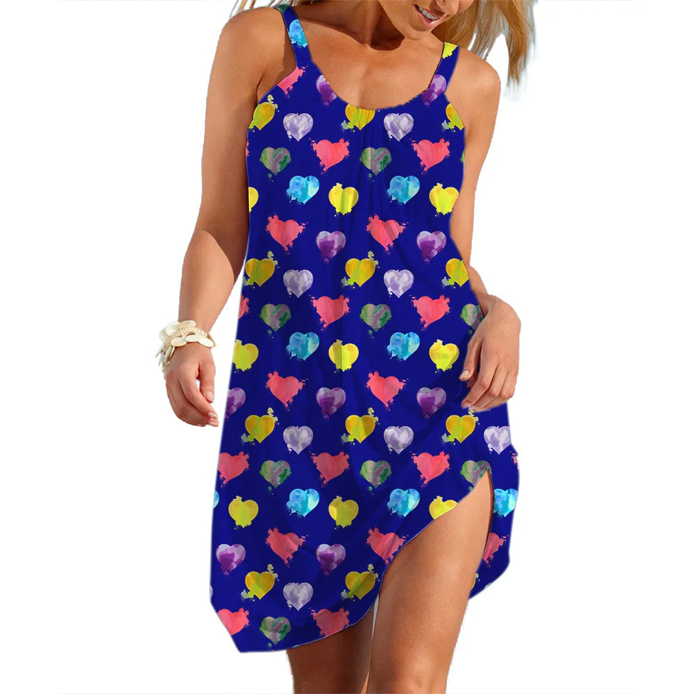 Women's Slip Dress Heart Shape Casual Beach Clothes Summer Woman Seaside Skirt Streetwear Lady Soft Dresses Sleevesless Tops - Premium from Shop1103877602 Store - Just $25.99! Shop now at Handbags Specialist Headquarter