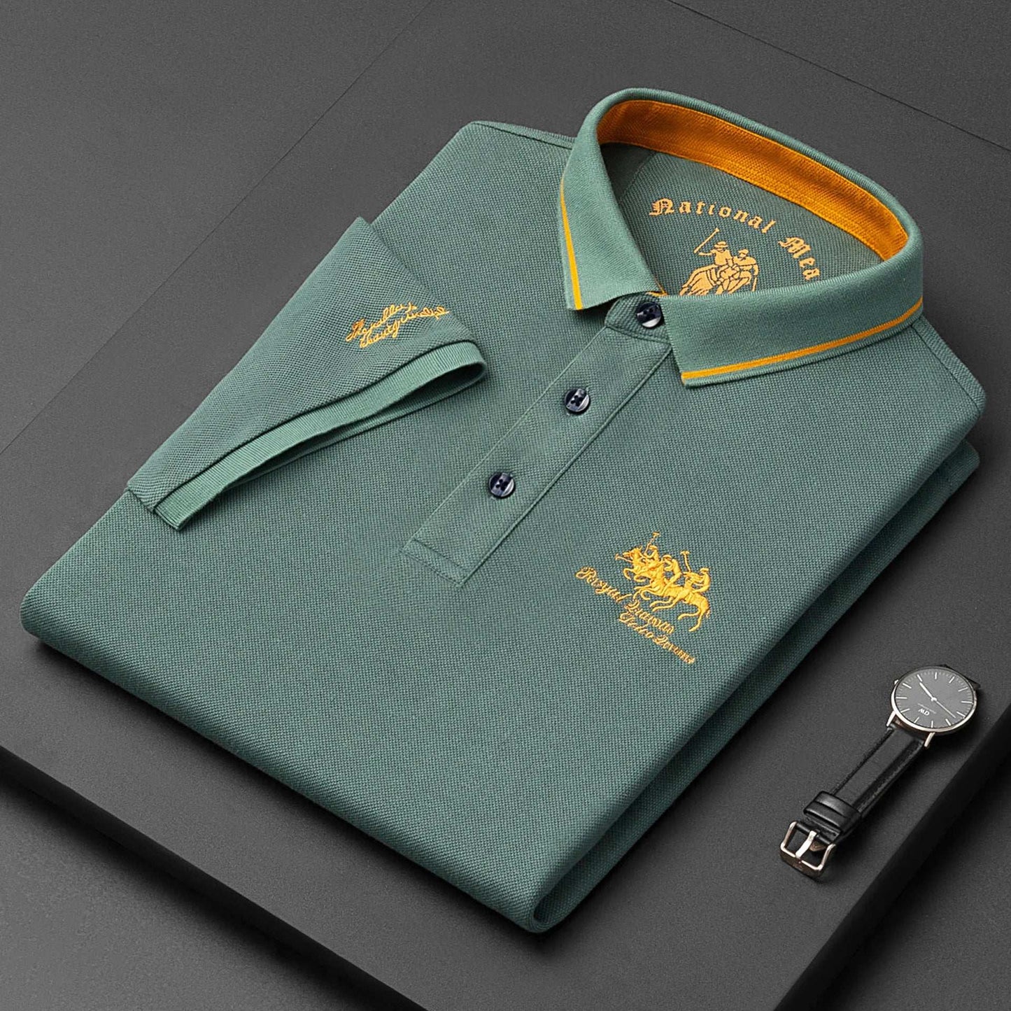 New Summer Korean Embroidered Polo Shirt Men's Luxury Top Casual Lapel Short Sleeve T-shirt Fashion Anti-wrinkle Men T Shirt - Premium Men's Polo shirt from Handbags Specialist Headquarter - Just $28.95! Shop now at Handbags Specialist Headquarter