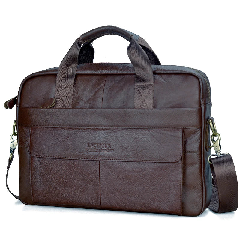 Men Genuine Leather Handbags Casual Leather Laptop Bags Male Business Travel Messenger Bags Men's Crossbody Shoulder Bag - Premium from LACHIOUR Store - Just $169.99! Shop now at Handbags Specialist Headquarter