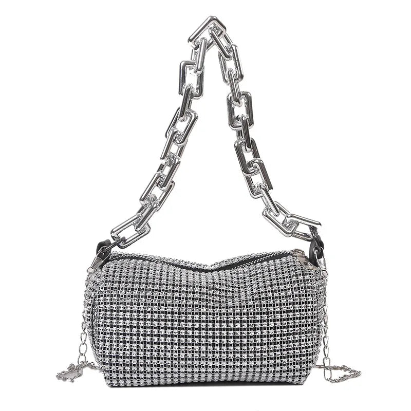 Rhinestone Bucket Bag - Glittering Evening Accessory - Premium Crossbody Bags from Shop1103841340 Store - Just $19.49! Shop now at Handbags Specialist Headquarter