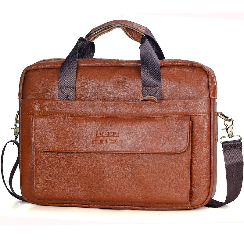Men Genuine Leather Handbags Casual Leather Laptop Bags Male Business Travel Messenger Bags Men's Crossbody Shoulder Bag - Premium from LACHIOUR Store - Just $169.99! Shop now at Handbags Specialist Headquarter