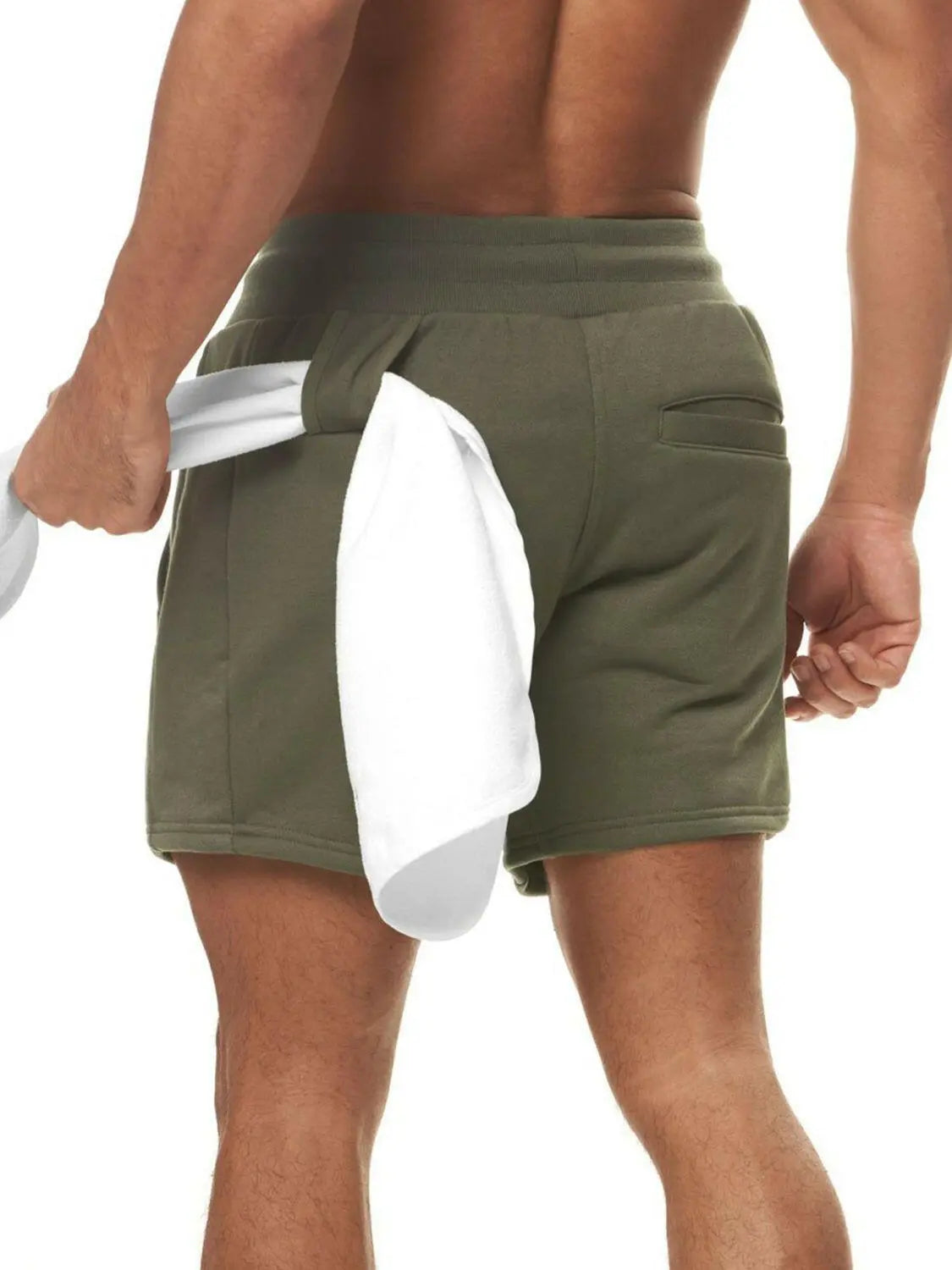 Men's Plus Size Drawstring High Waist Active Shorts.