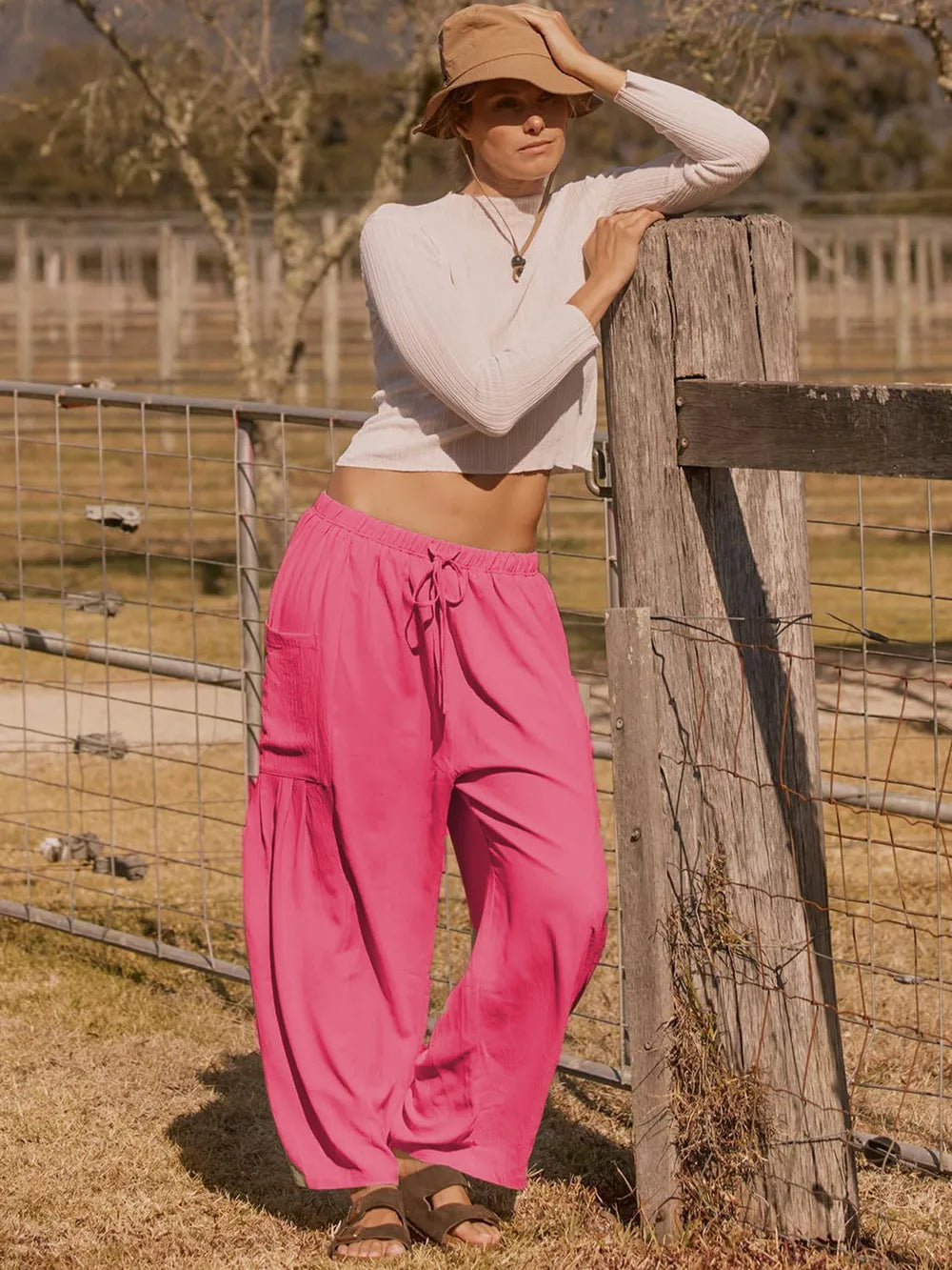 Full Size Wide Leg Pants with Pockets - Premium Women Pants from Trendsi - Just $42.99! Shop now at Handbags Specialist Headquarter
