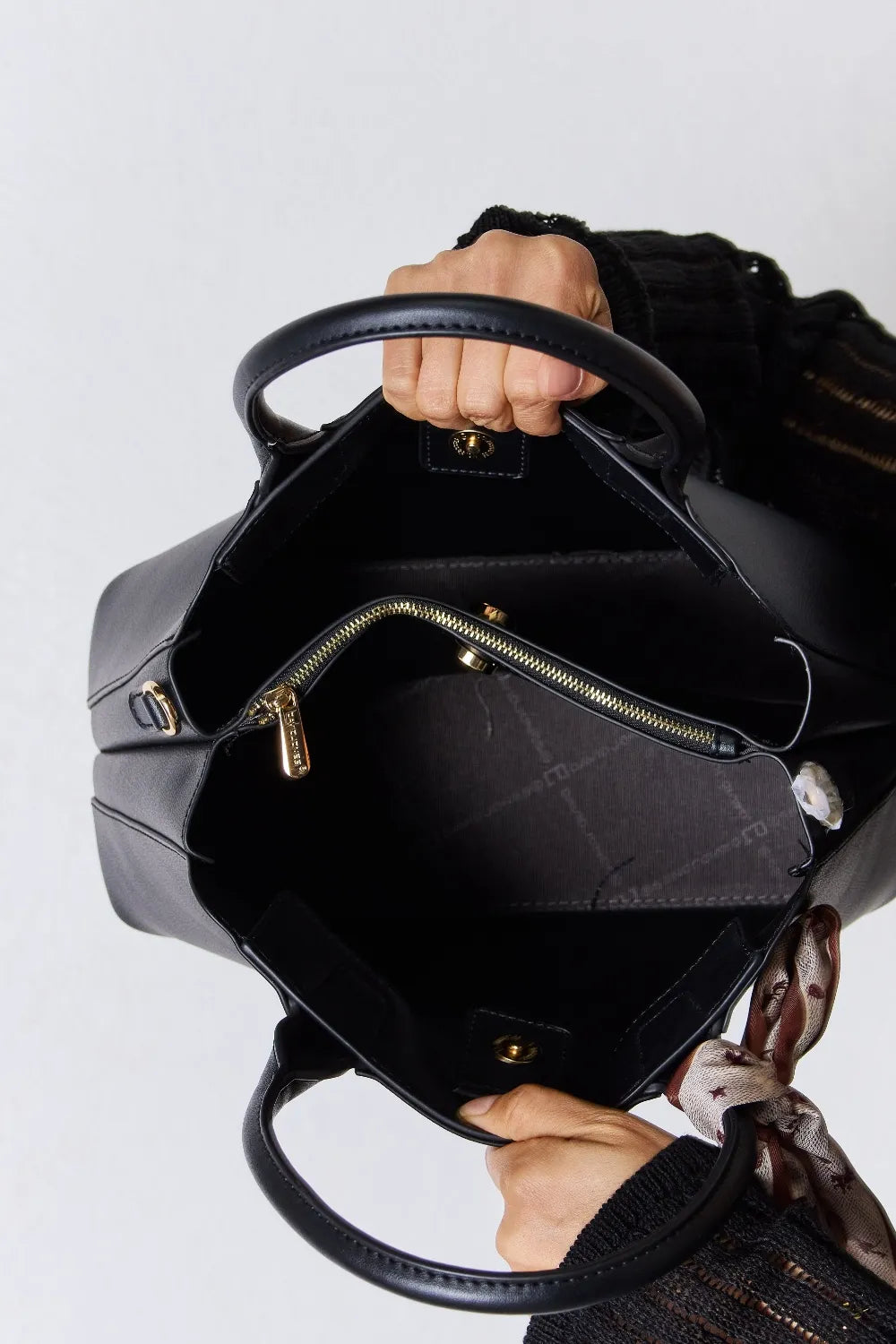 David Jones PU Leather Handbag - Premium handbags from Trendsi - Just $51.99! Shop now at Handbags Specialist Headquarter