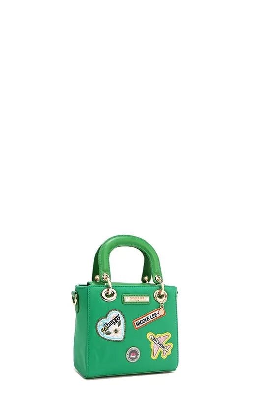 Nicole Lee USA Color Patch Handbag with Top Handle - Premium Tote Bag from Trendsi - Just $73.99! Shop now at Handbags Specialist Headquarter