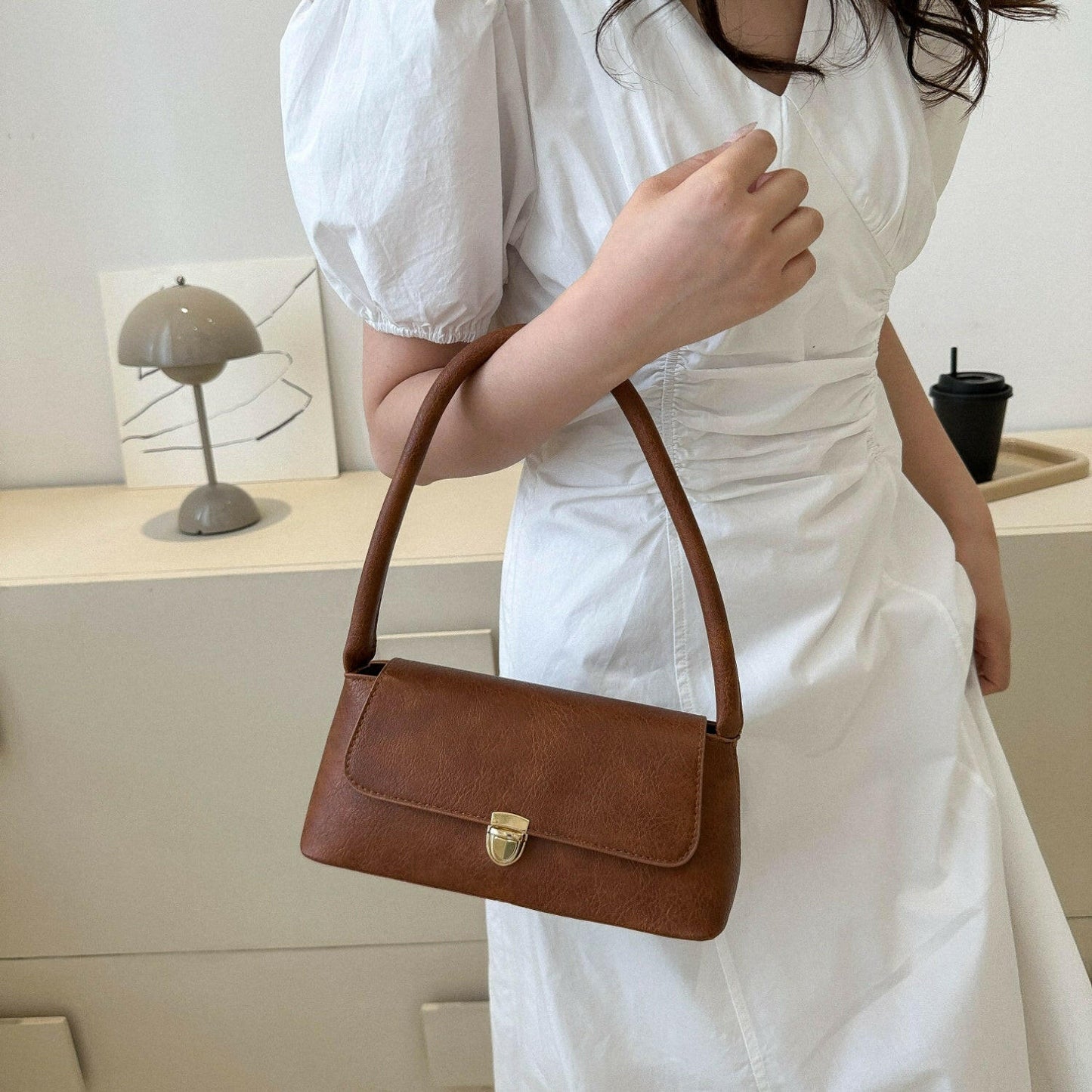PU Leather Shoulder Bag.