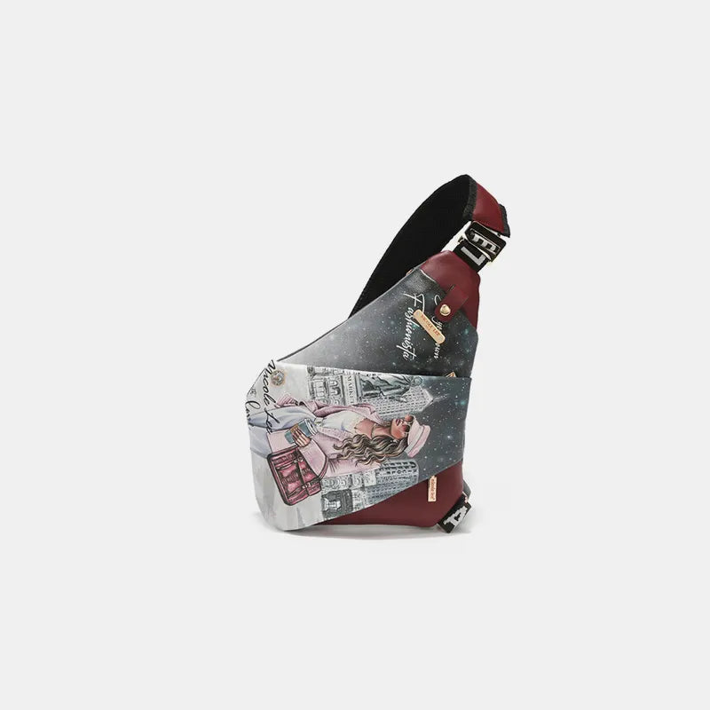 Nicole Lee USA Vegan Leather Leopard & Lip Pattern Crossbody Bag - Premium Wallet from Trendsi - Just $53.99! Shop now at Handbags Specialist Headquarter