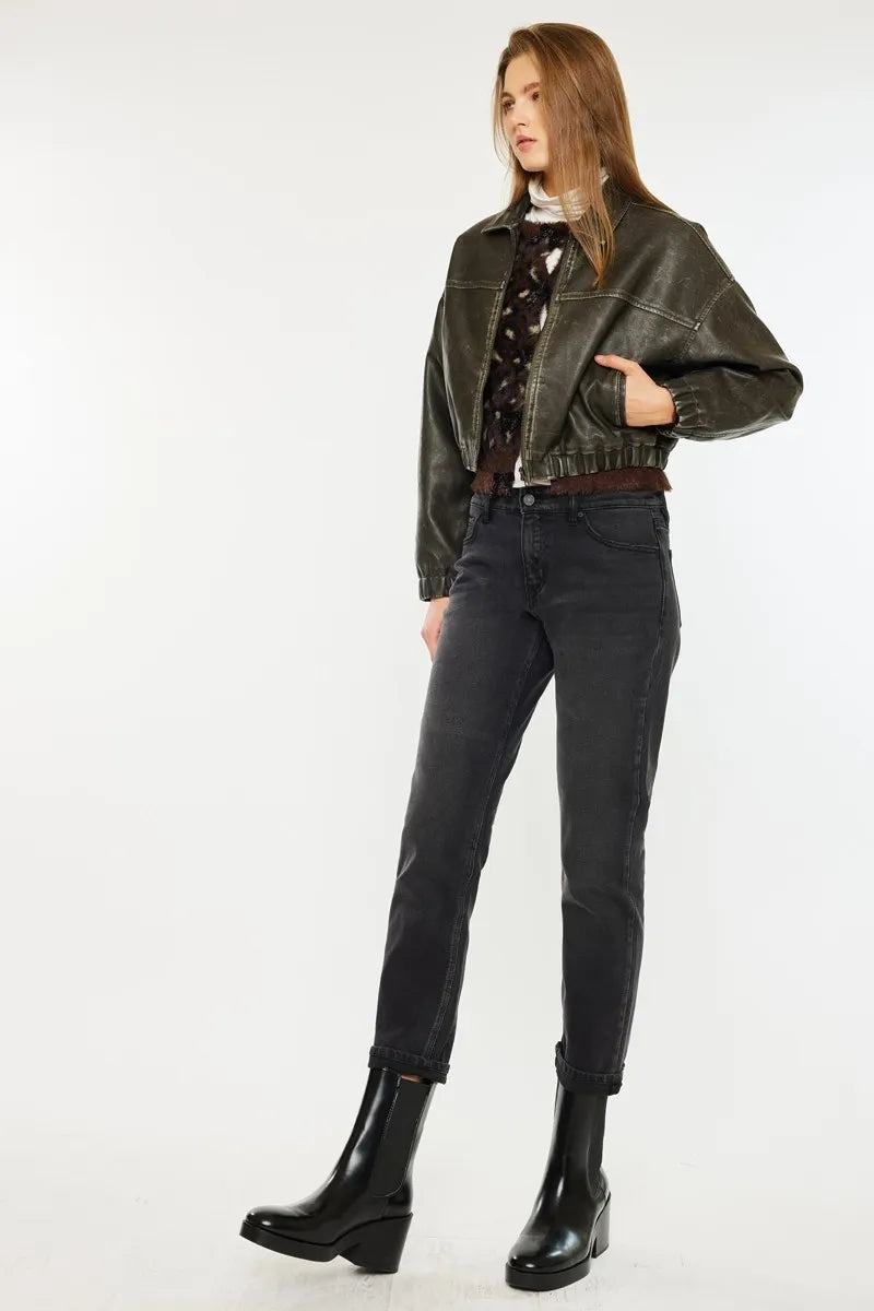 Kancan Slim Boyfriend Fit Jeans - Premium Sleepwear from Trendsi - Just $56.99! Shop now at Handbags Specialist Headquarter