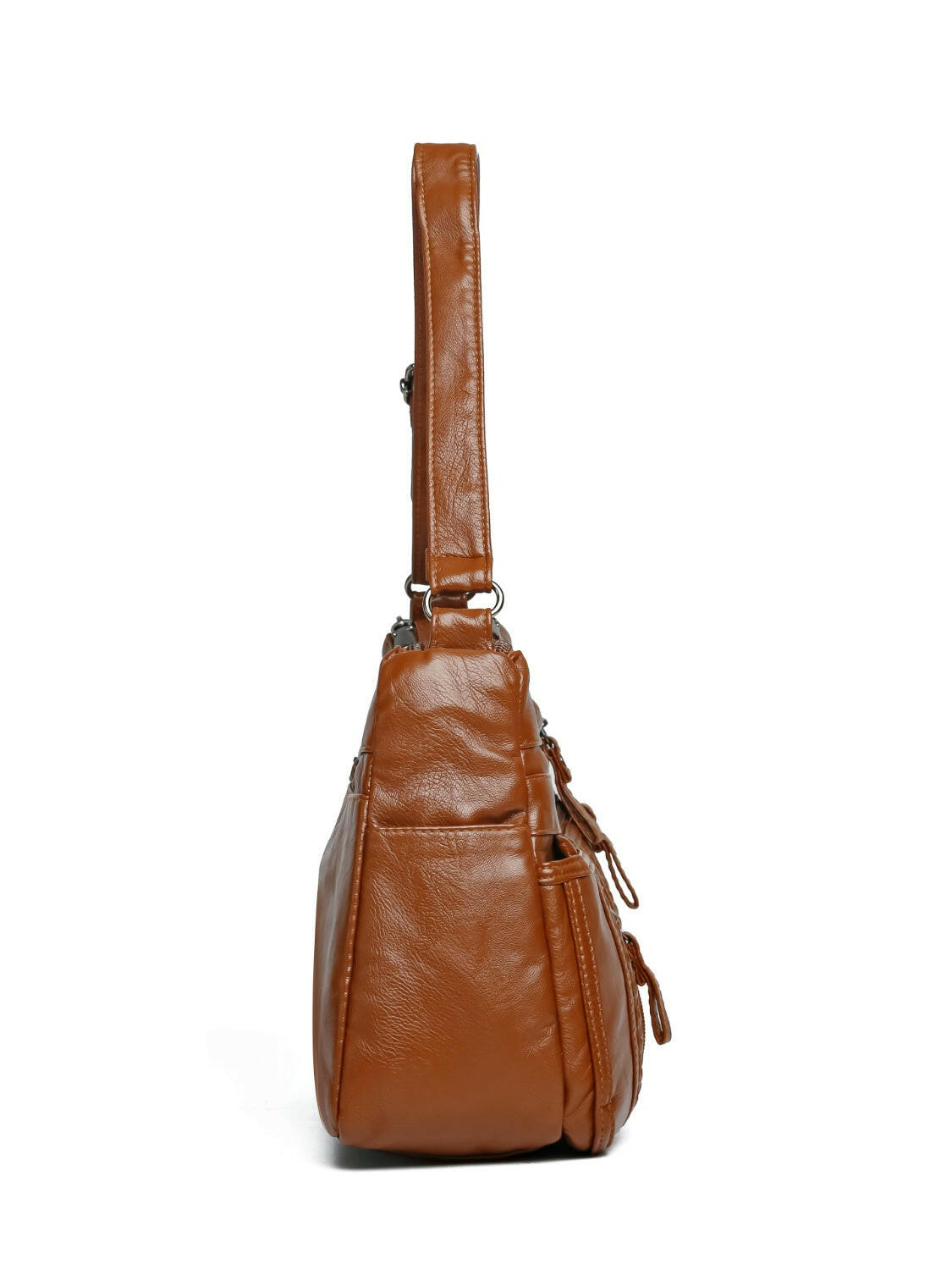 PU Leather Adjustable Strap Shoulder Bag.
