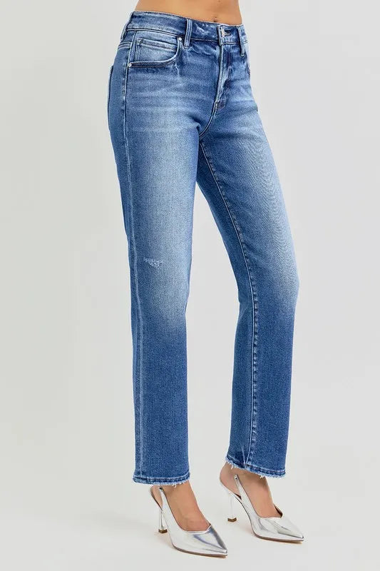RISEN Mid Rise Ankle Tapered Jeans - Premium Women / Jeans & Denim from Trendsi - Just $58.34! Shop now at Handbags Specialist Headquarter