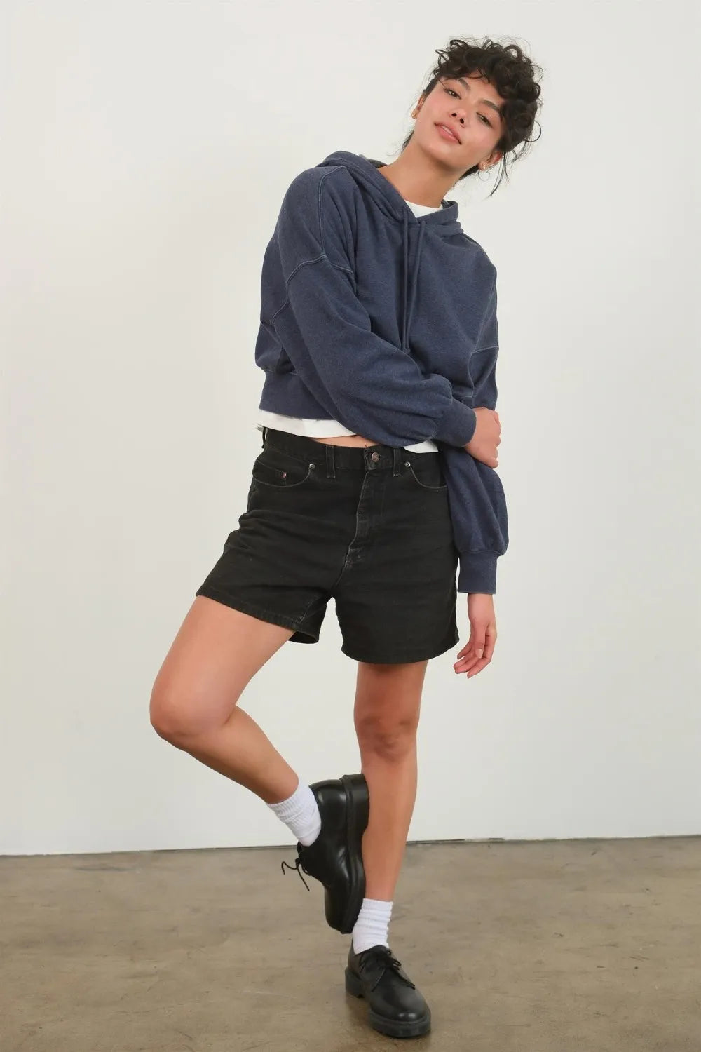 HYFVE Drop Shoulder Cropped Hoodie - Premium Sleepwear from Trendsi - Just $41.99! Shop now at Handbags Specialist Headquarter