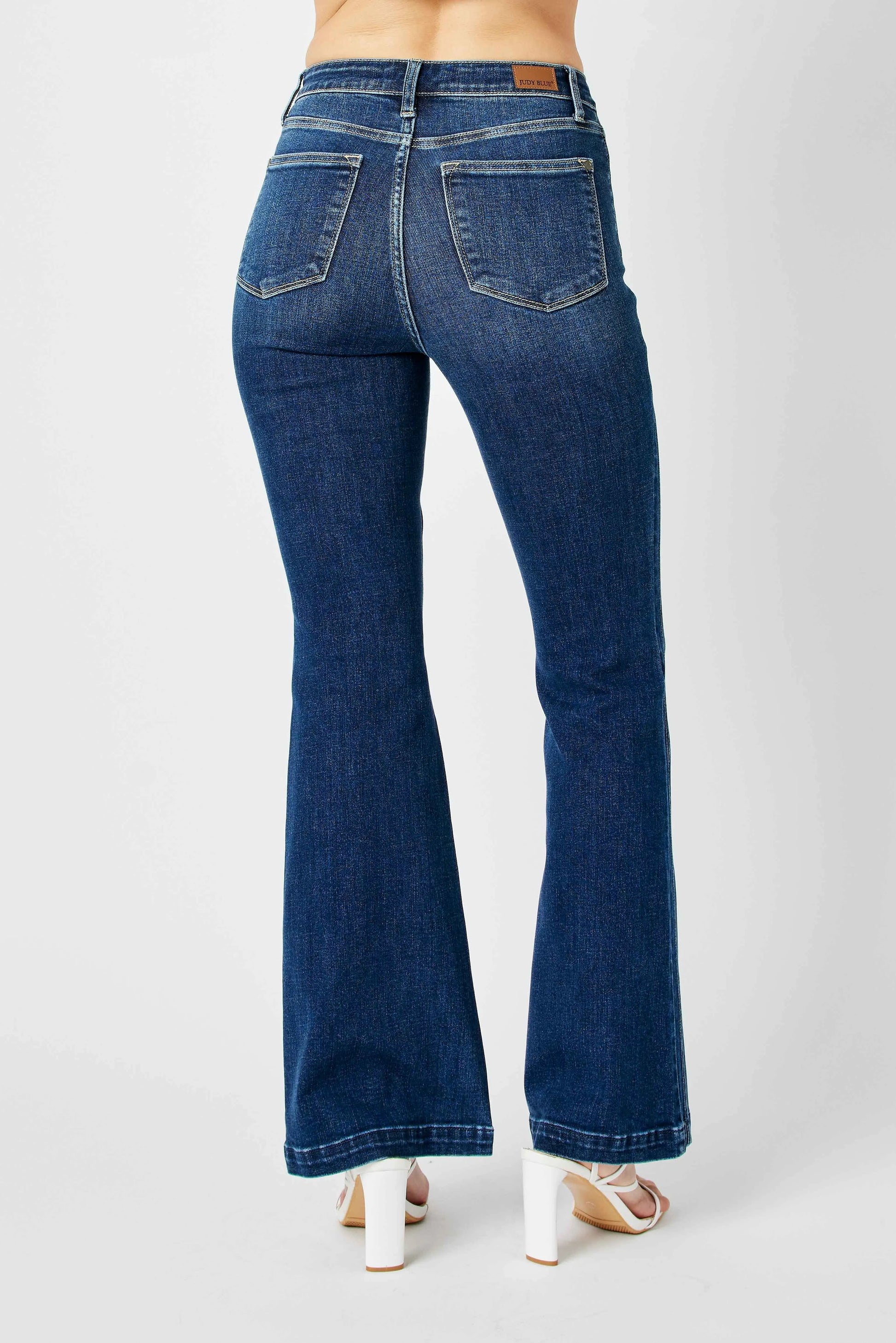 Judy Blue Full Size Hw Angled Side Seam Detail Flare Jeans Plus Size - Premium Women / Jeans & Denim from Trendsi - Just $71.99! Shop now at Handbags Specialist Headquarter