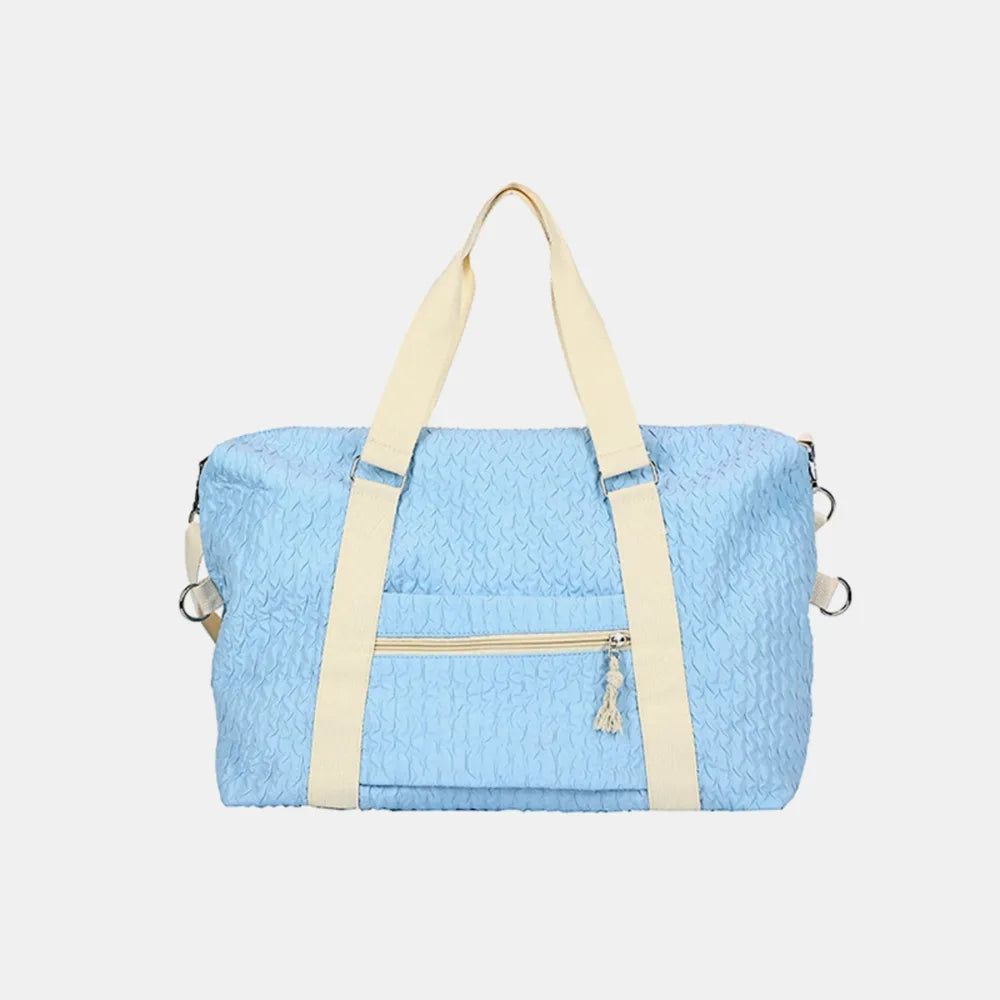 Textured Nylon Travel Bag - Premium travel-bag from Trendsi - Just $44.99! Shop now at Handbags Specialist Headquarter