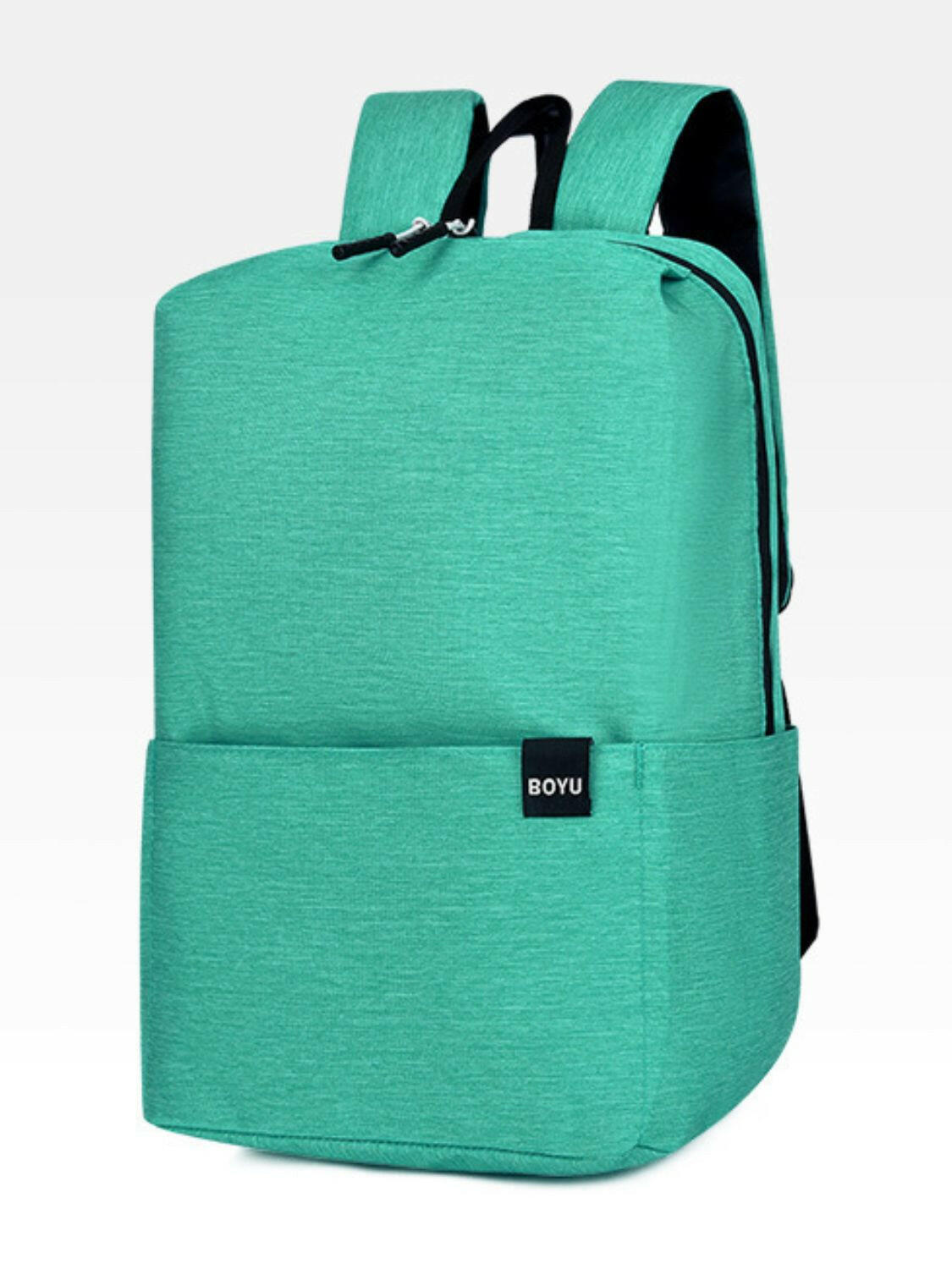 Solid Color Nylon Backpack Bag.