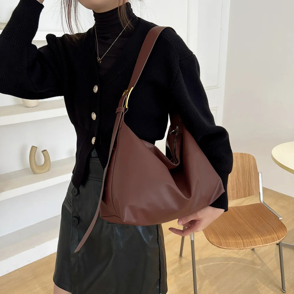 Adjustable Strap PU Leather Handbag - Premium Tote Bag from Trendsi - Just $39.99! Shop now at Handbags Specialist Headquarter