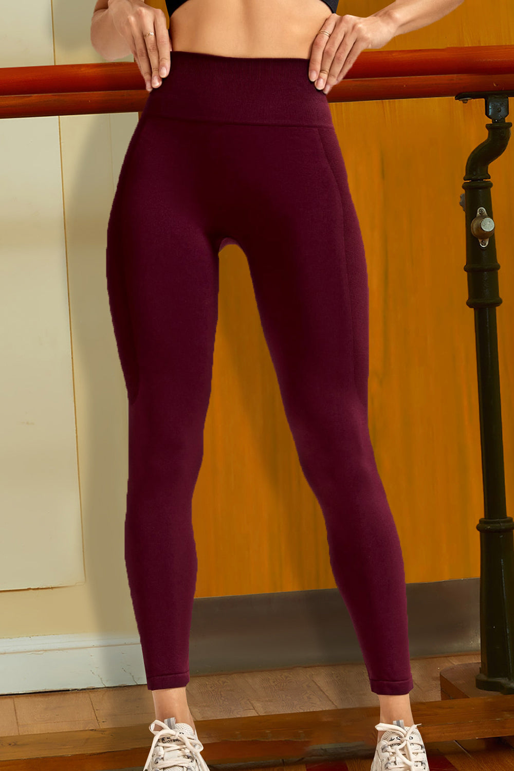Wide Waistband Sports Leggings - Premium Leggings from Trendsi - Just $36.30! Shop now at Handbags Specialist Headquarter