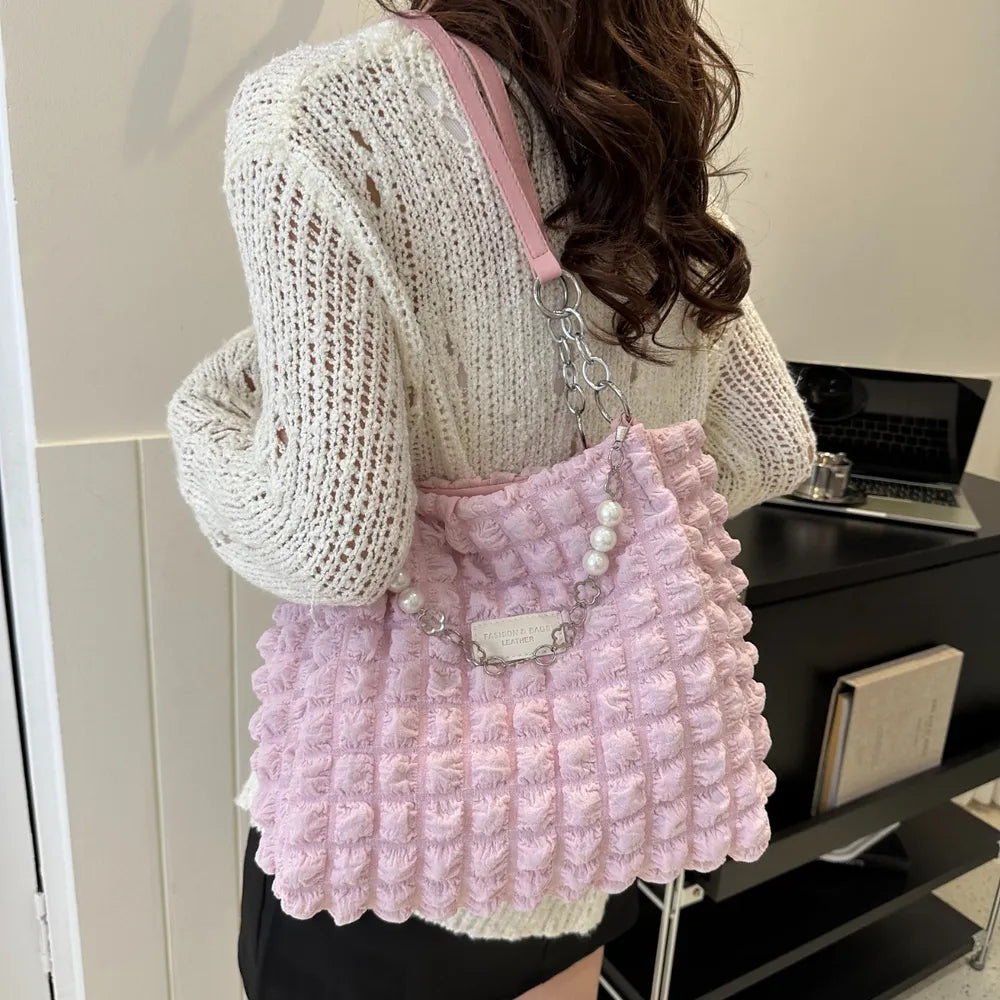 Bubble Textured Tote Bag - Premium Tote Bag from Trendsi - Just $39.99! Shop now at Handbags Specialist Headquarter