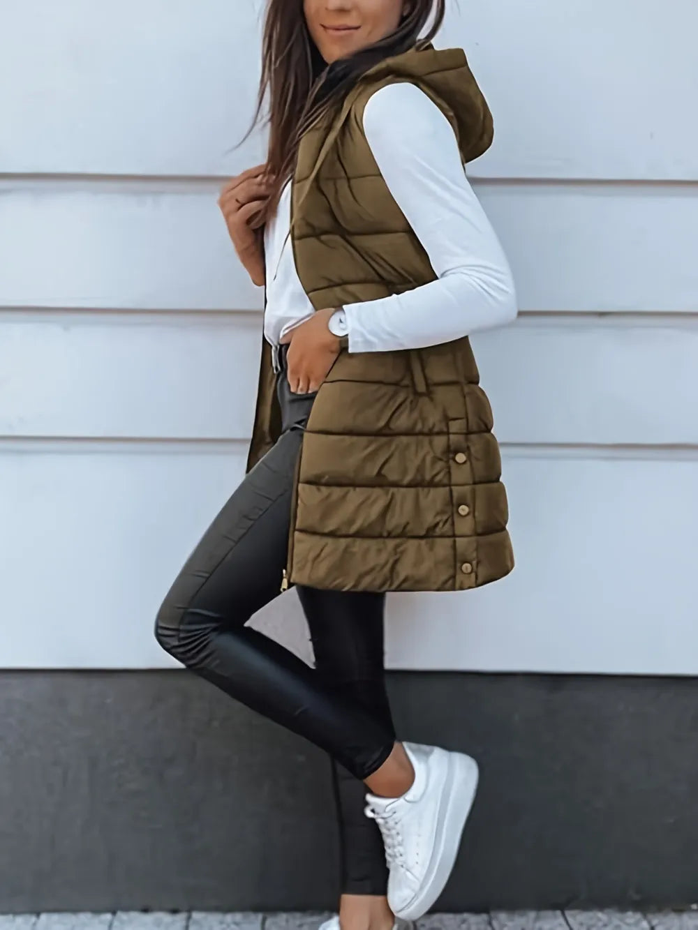Plus Size Zip Up Hooded Vest Coat - Premium from Trendsi - Just $59.76! Shop now at Handbags Specialist Headquarter