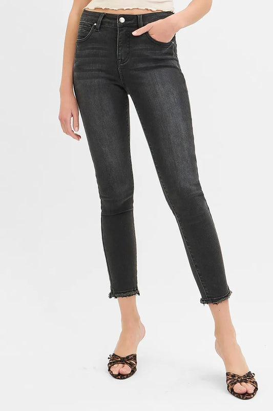 RISEN Full Size Tummy Control Mid Rise Crop Skinny Jeans Plus Size - Premium Women / Jeans & Denim from Trendsi - Just $60.99! Shop now at Handbags Specialist Headquarter