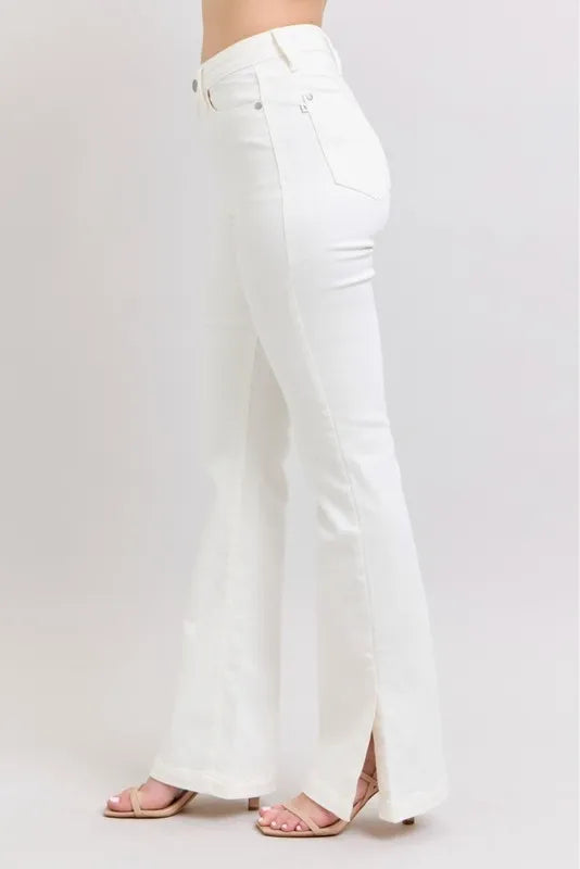 Judy Blue Full Size High Waist Side Slit Slim Bootcut Jeans Plus Size - Premium Women / Jeans & Denim from Trendsi - Just $60.99! Shop now at Handbags Specialist Headquarter