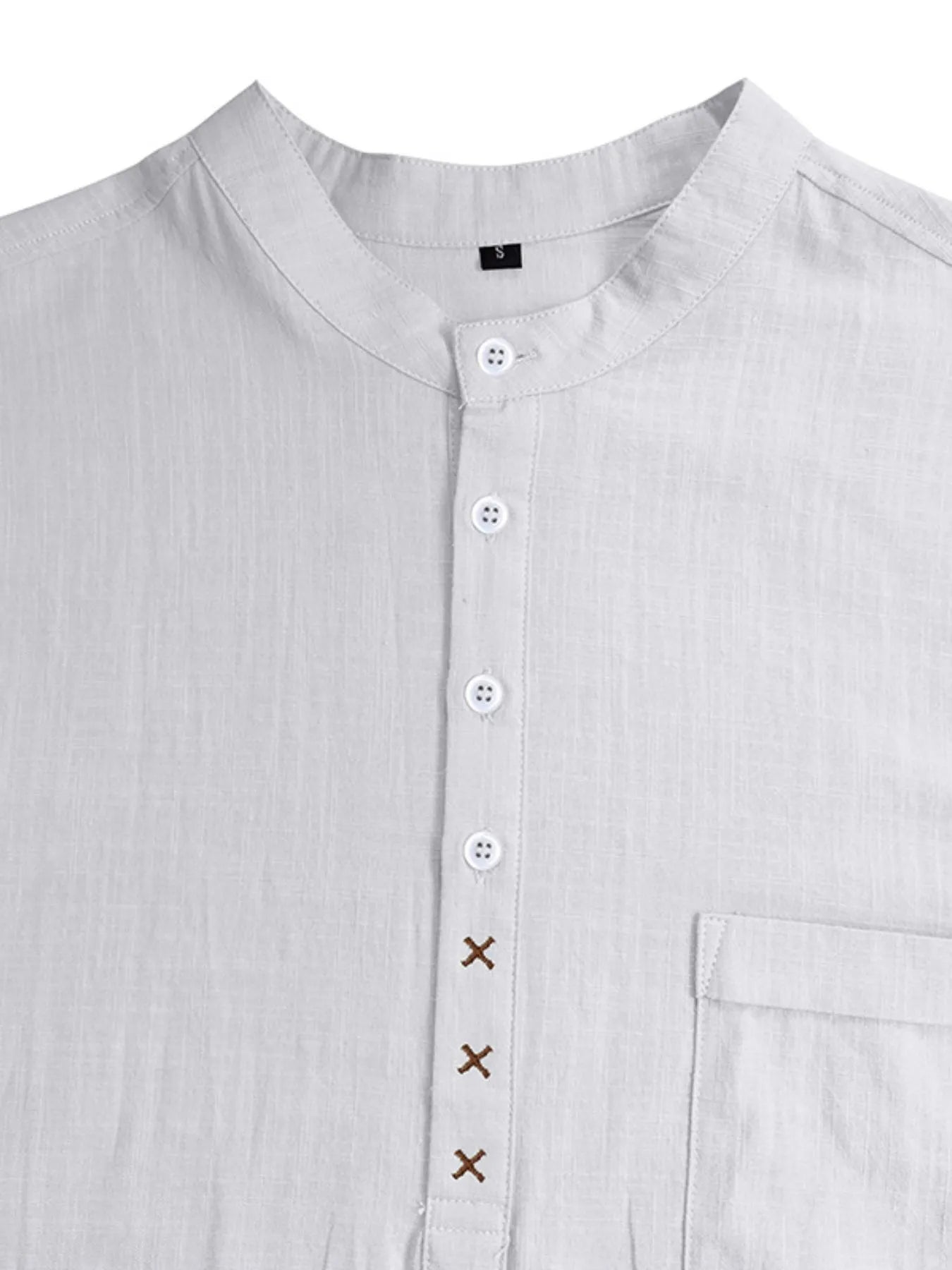 Men's Casual Collar Short Sleeve Linen Polo Shirt - Premium Men's Polo shirt from Trendsi - Just $41.99! Shop now at Handbags Specialist Headquarter