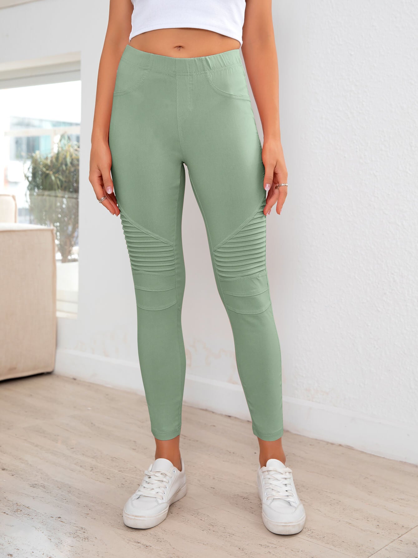 Ribbed Detail Leggings - Premium Leggings from Trendsi - Just $41.13! Shop now at Handbags Specialist Headquarter