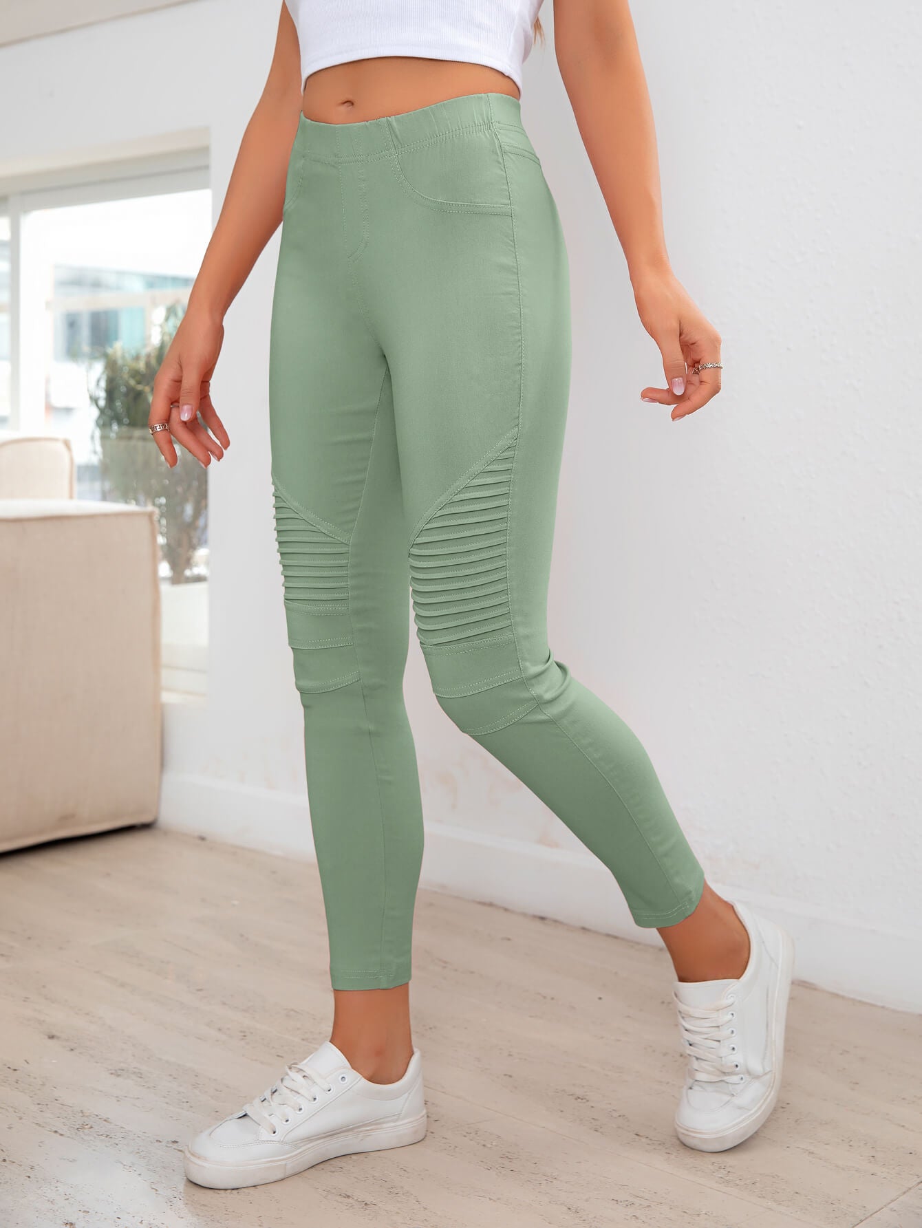 Ribbed Detail Leggings - Premium Leggings from Trendsi - Just $41.13! Shop now at Handbags Specialist Headquarter