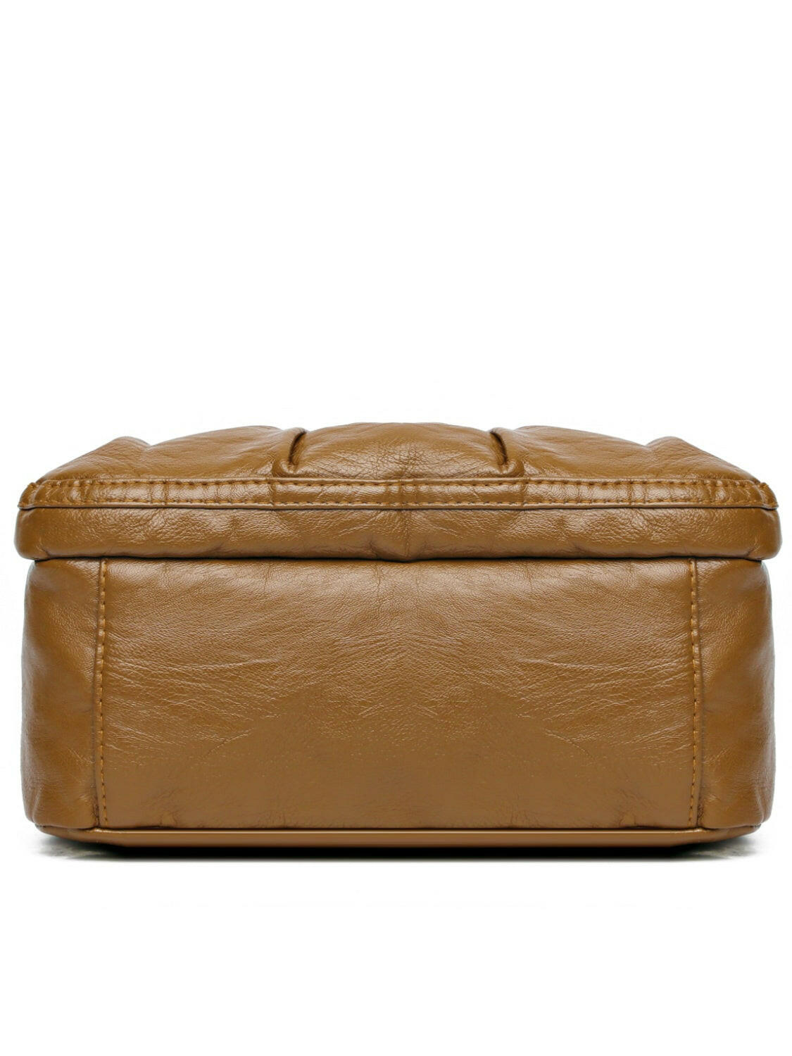 PU Leather Ruched Adjustable Strap Shoulder Bag.