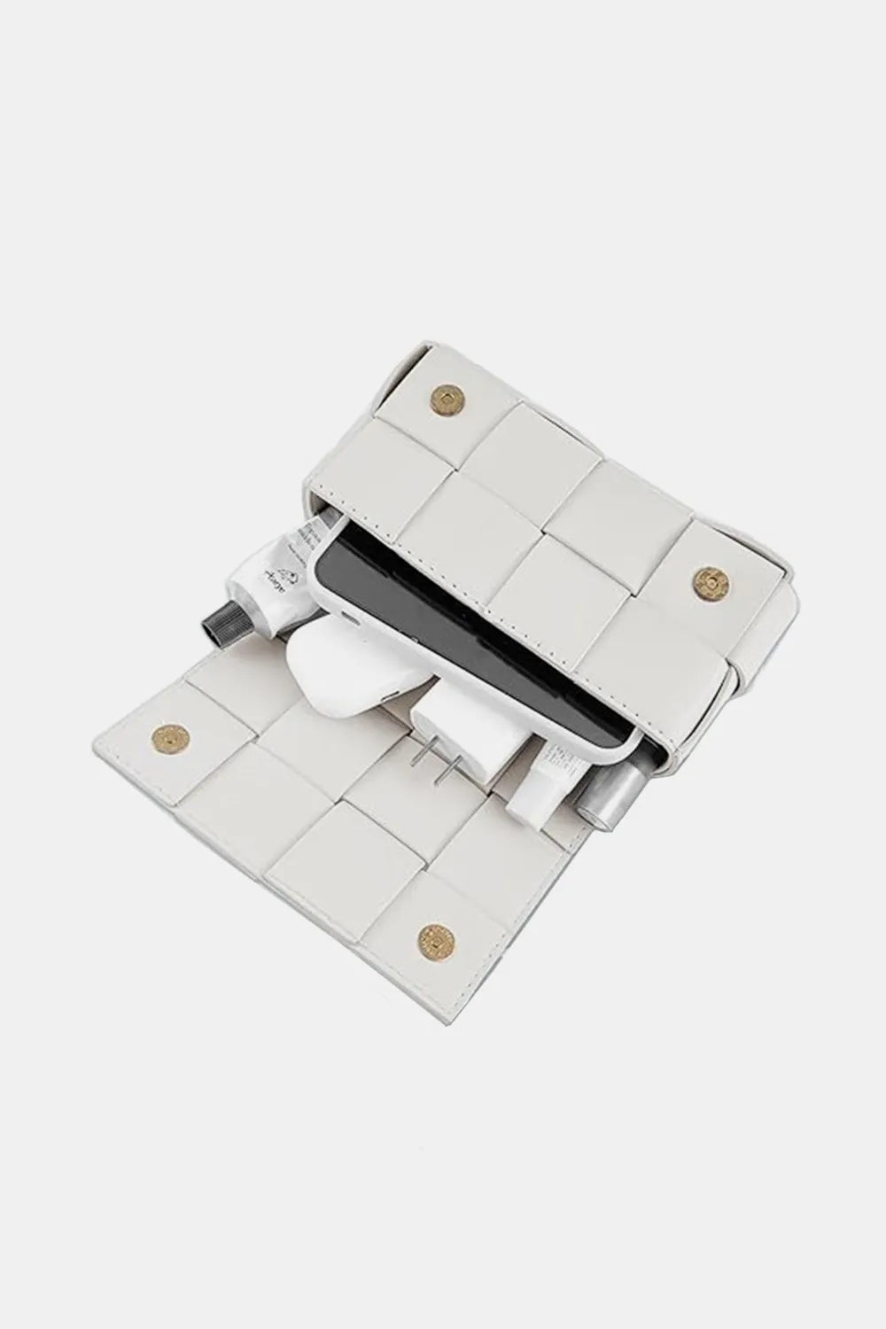 Zenana Vegan Leather Woven Crossbody Bag - Premium Crossbody Bag from Trendsi - Just $31.99! Shop now at Handbags Specialist Headquarter