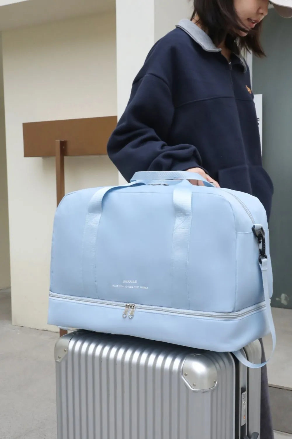 Nylon Dry and Wet Separation Travel Bag - Premium travel-bag from Trendsi - Just $39.99! Shop now at Handbags Specialist Headquarter