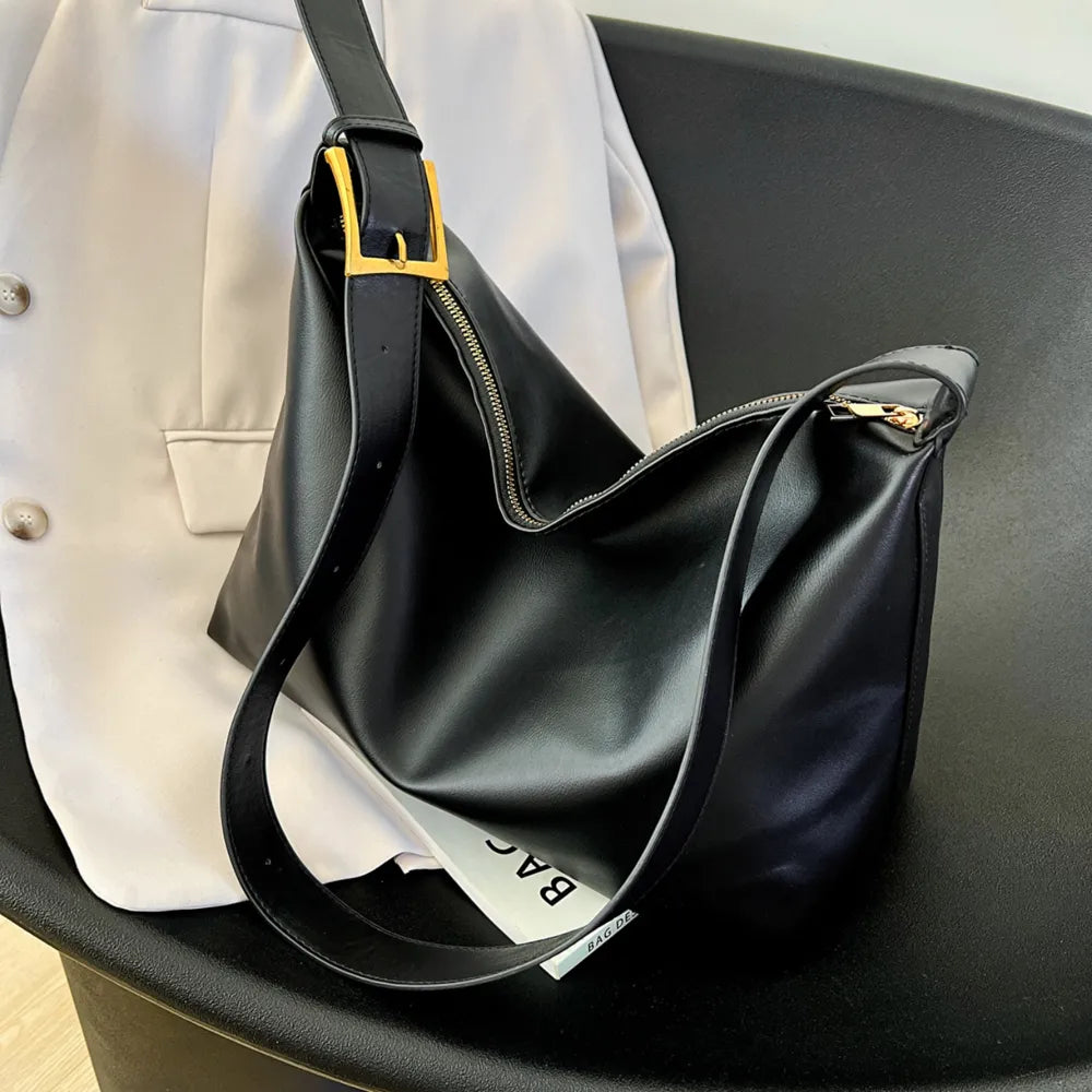 Adjustable Strap PU Leather Handbag - Premium Tote Bag from Trendsi - Just $39.99! Shop now at Handbags Specialist Headquarter
