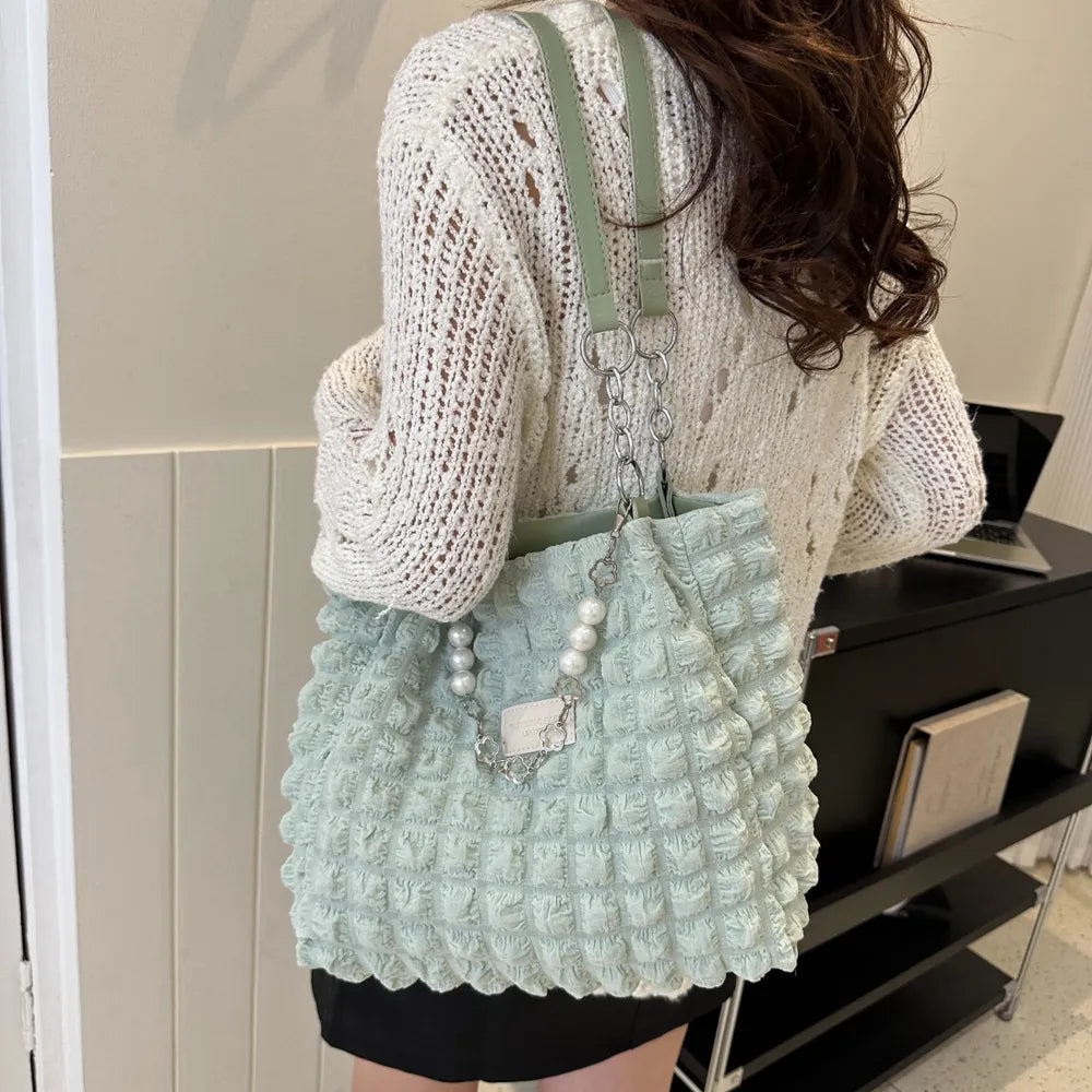 Bubble Textured Tote Bag - Premium Tote Bag from Trendsi - Just $39.99! Shop now at Handbags Specialist Headquarter