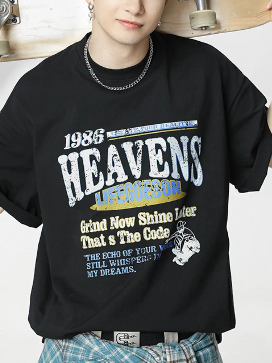 Men's Plus Size Graphic Round Neck Half Sleeve T-Shirt - Premium Men's T Shirt from Trendsi - Just $27! Shop now at Handbags Specialist Headquarter