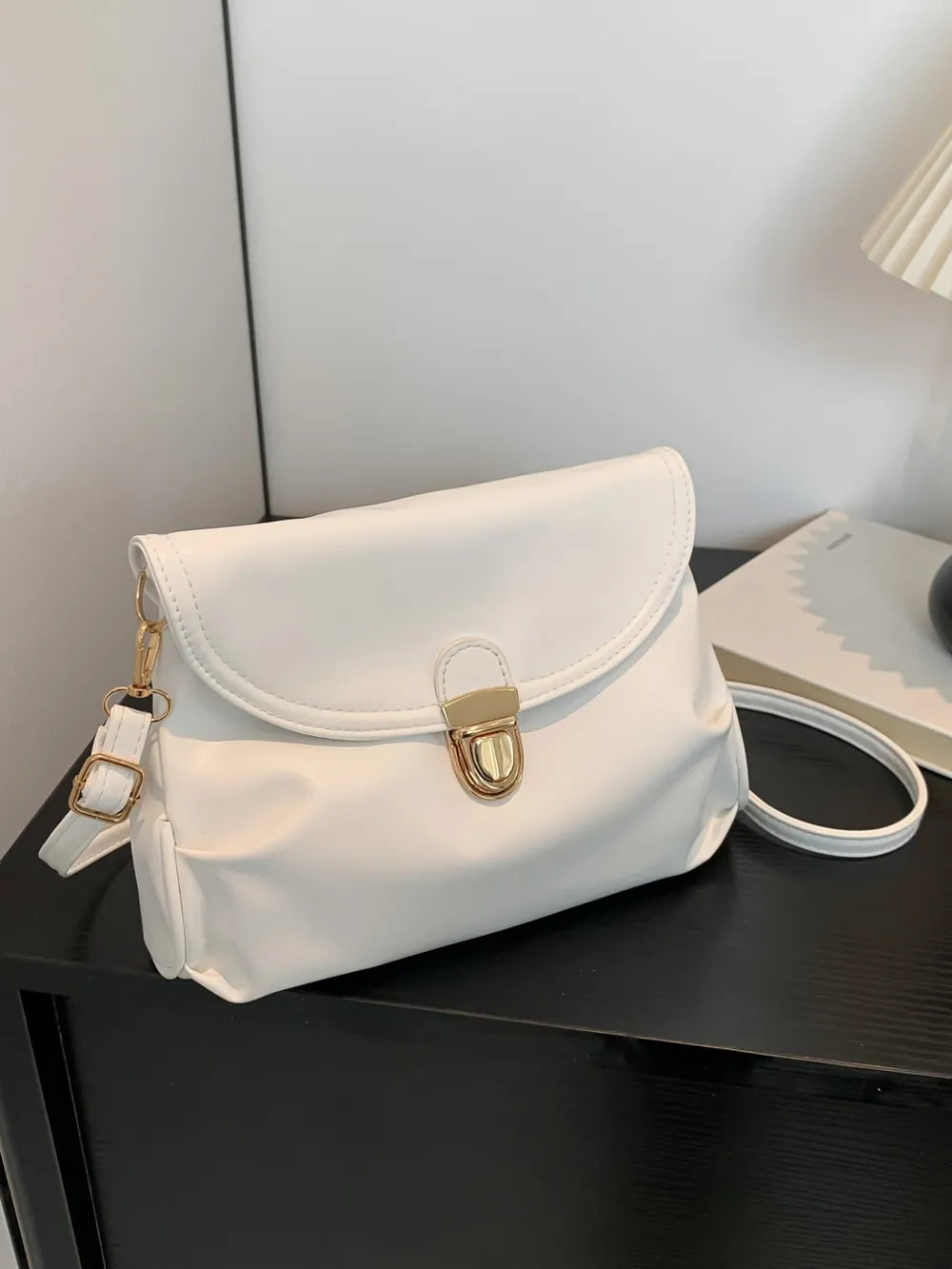PU Leather Adjustable Strap Crossbody Bag - Premium Crossbody Bag from Trendsi - Just $18.99! Shop now at Handbags Specialist Headquarter