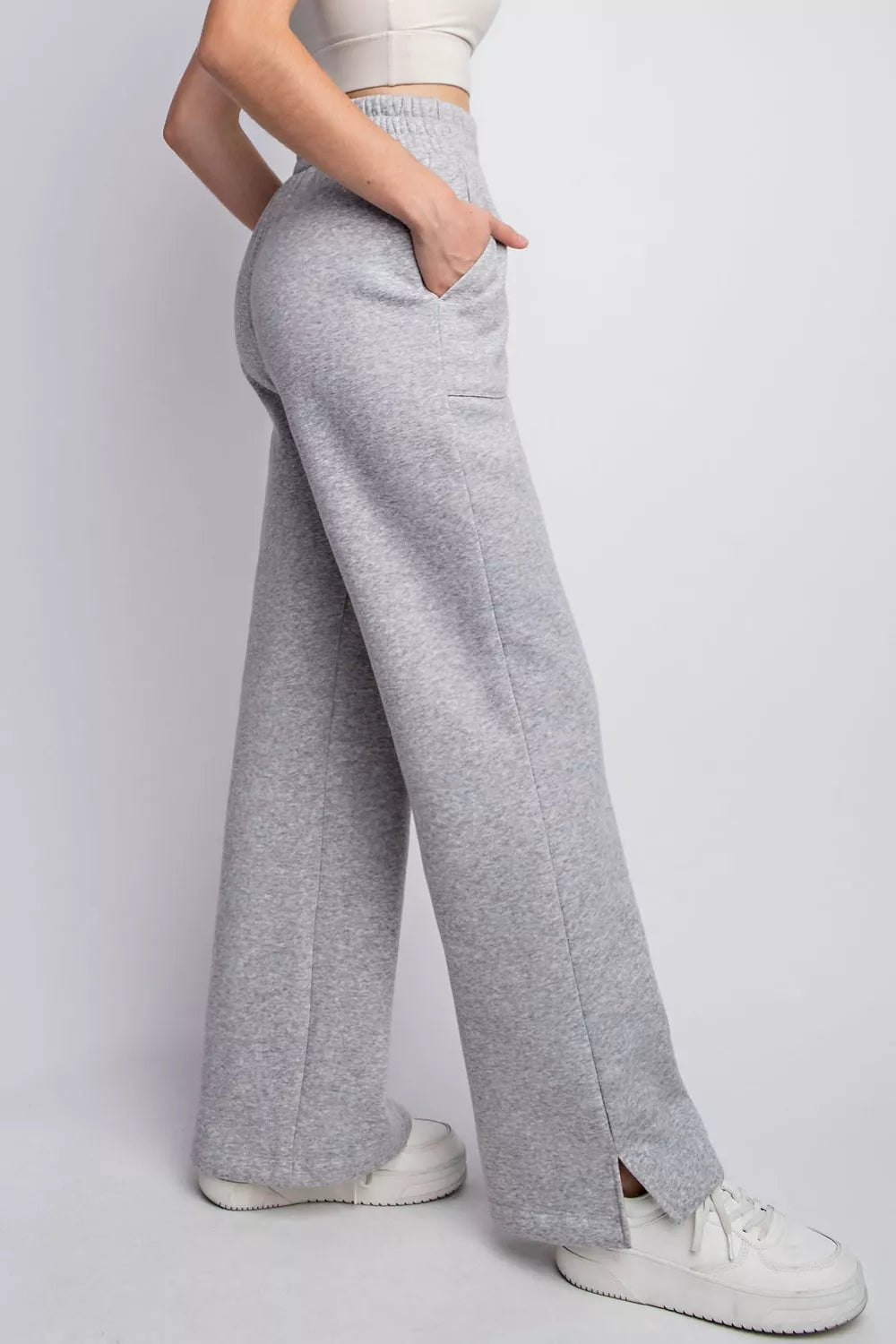 Faith Apparel Full Size Drawstring Straight Leg Slit Sweatpants - Premium from Trendsi - Just $47.99! Shop now at Handbags Specialist Headquarter
