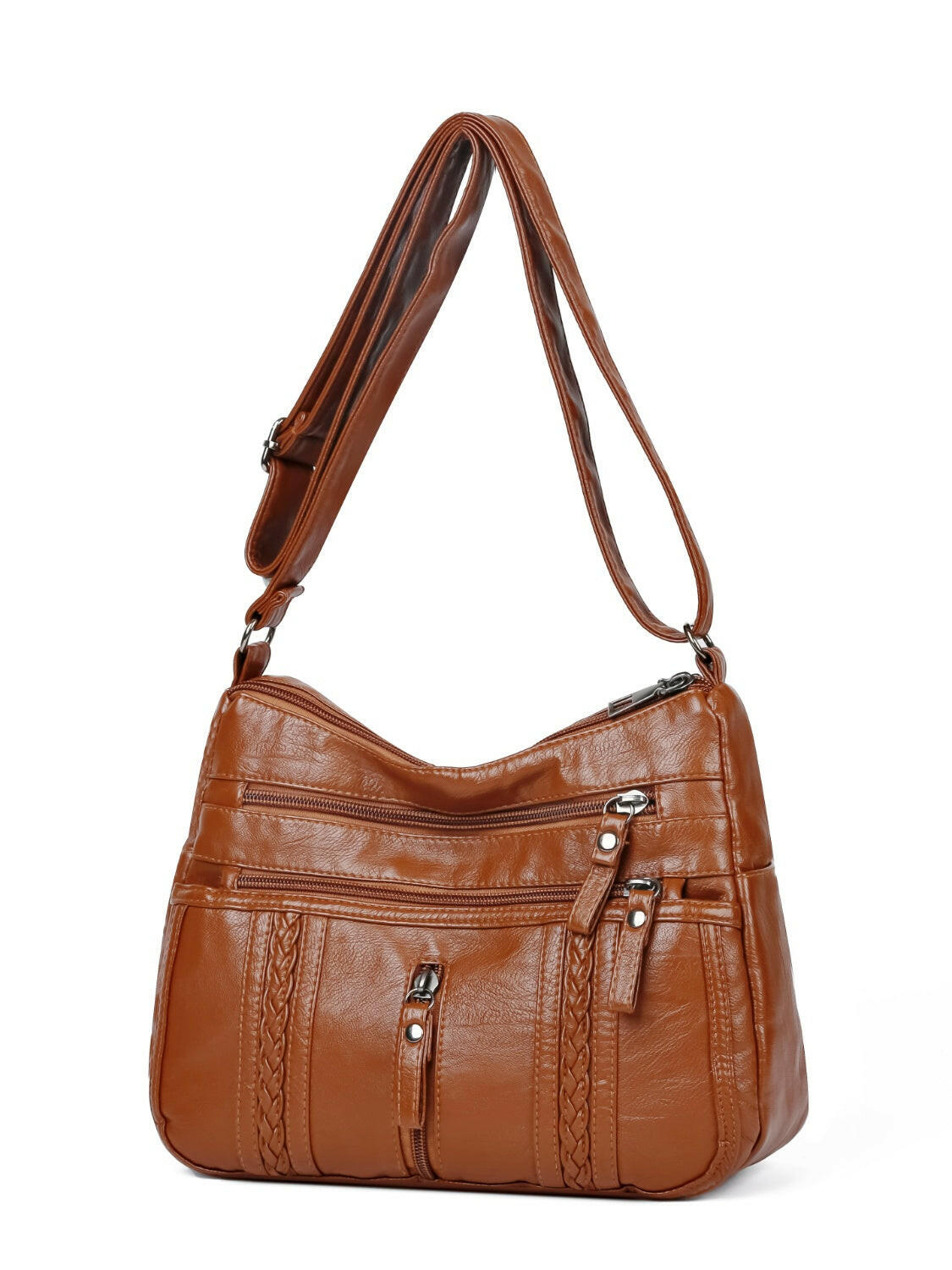 PU Leather Adjustable Strap Shoulder Bag.