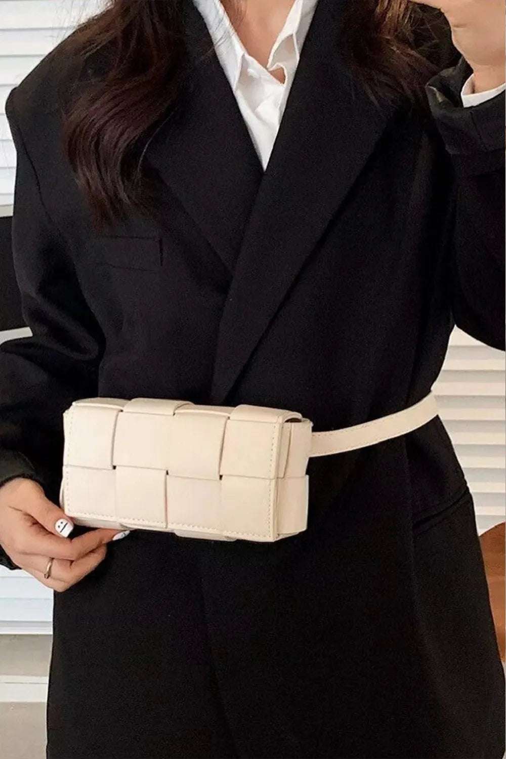 Zenana Vegan Leather Woven Crossbody Bag - Premium Crossbody Bag from Trendsi - Just $31.99! Shop now at Handbags Specialist Headquarter
